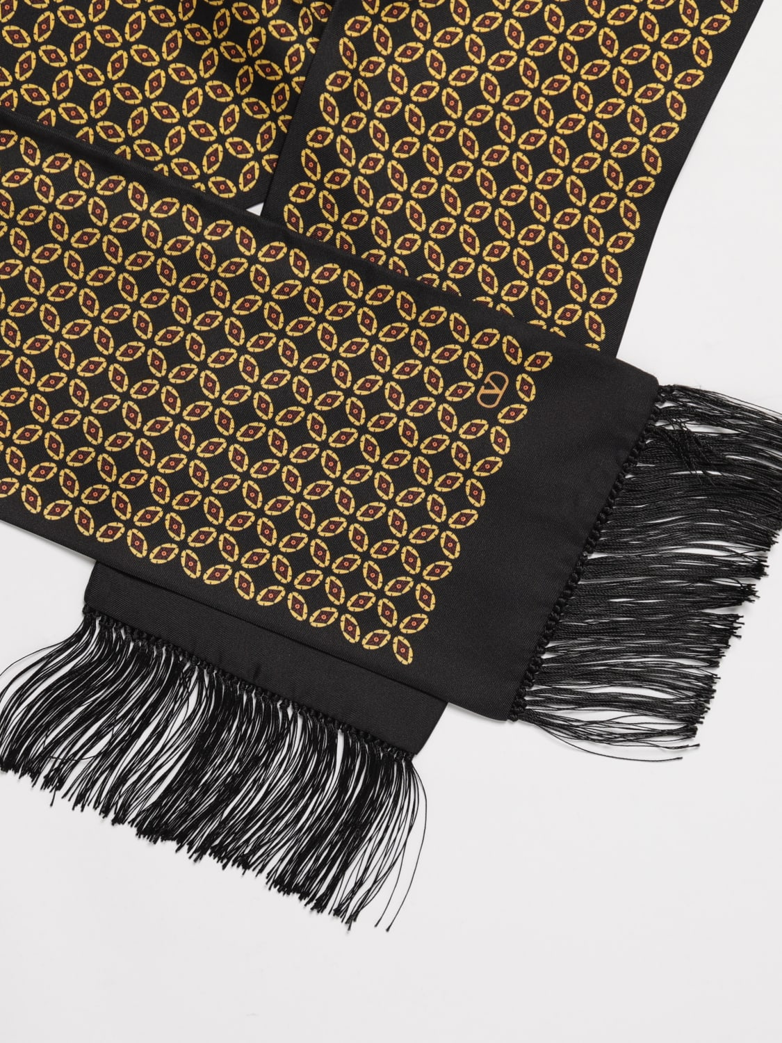 VALENTINO GARAVANI SCIARPA: Sciarpa Chamber Valentino Garavani in seta stampata , Nero - Img 3
