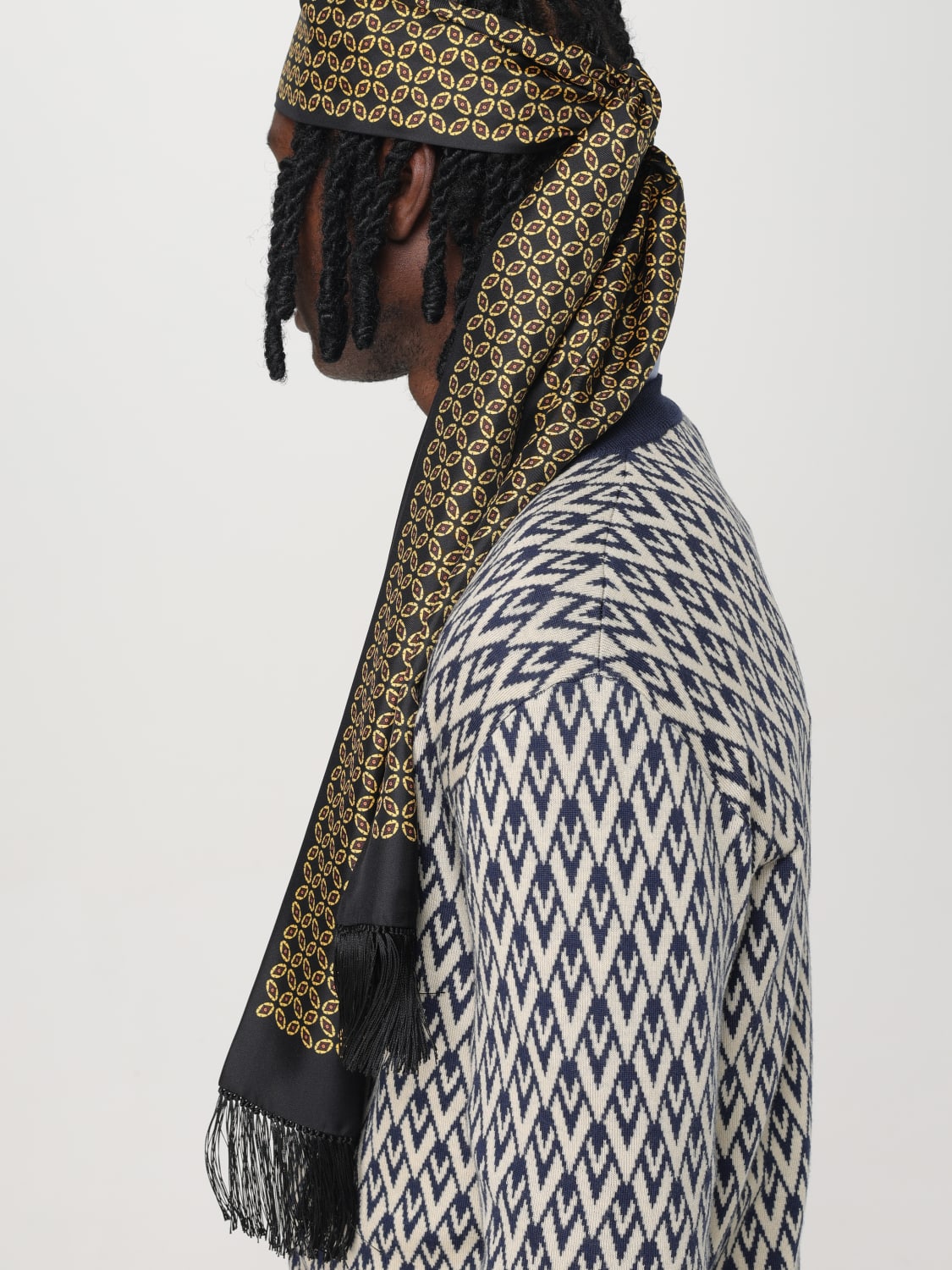 VALENTINO GARAVANI SCIARPA: Sciarpa Chamber Valentino Garavani in seta stampata , Nero - Img 4