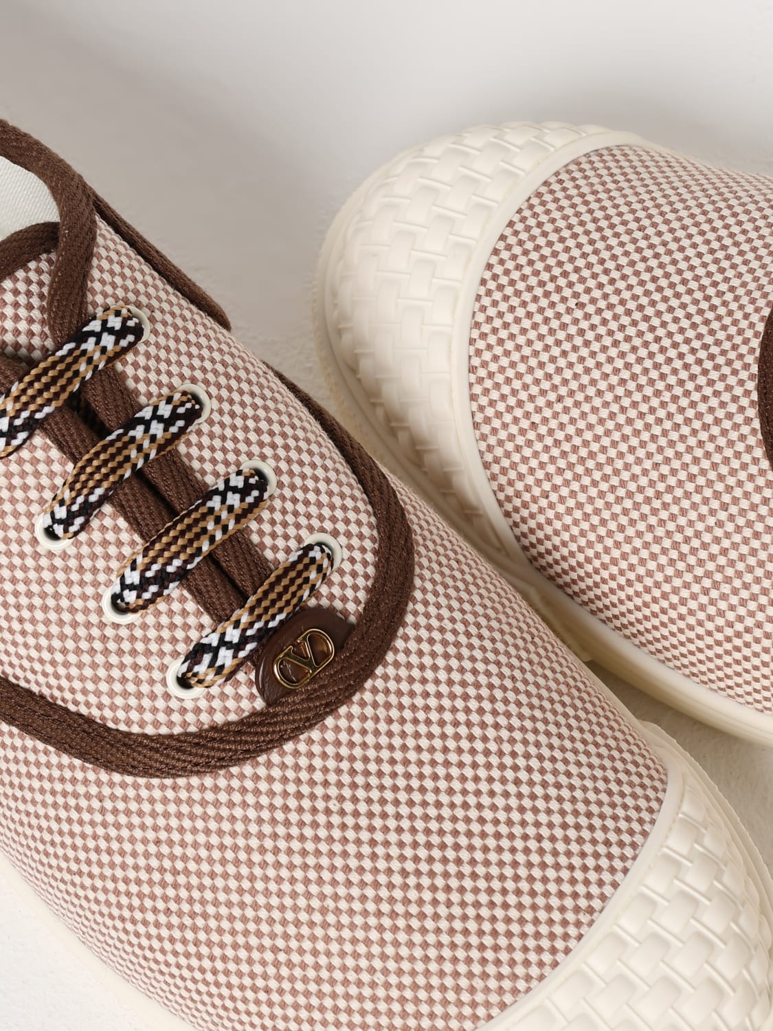 VALENTINO GARAVANI SNEAKERS: Sneakers Bay by Bay Valentino Garavani in tela jacquard , Tabacco - Img 4