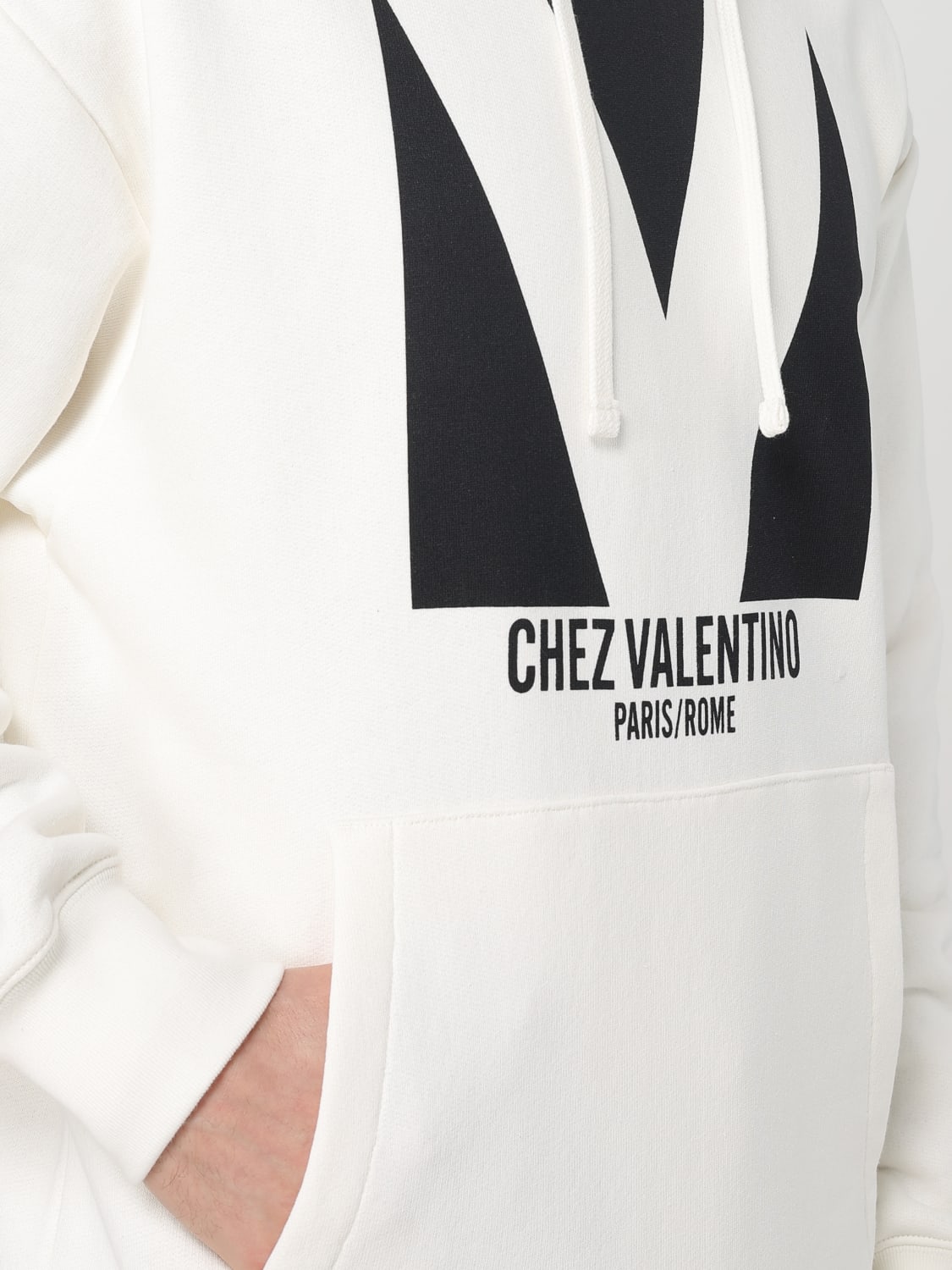 【Valentino】JERSEY FELPA CHEZ◆6V3MF28NAQA Valentino Cotton Hooded Sweatshirt with Chez Valentino Print