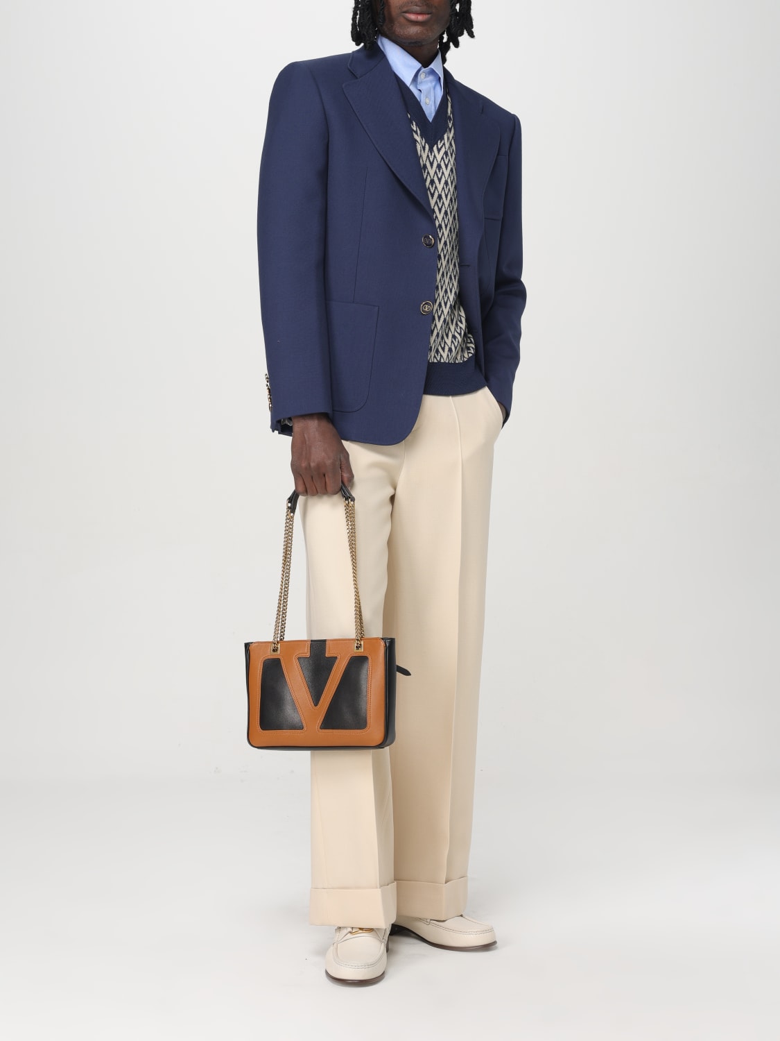 VALENTINO ジャケット: ブレザー メンズ Valentino, ブルー - Img 2