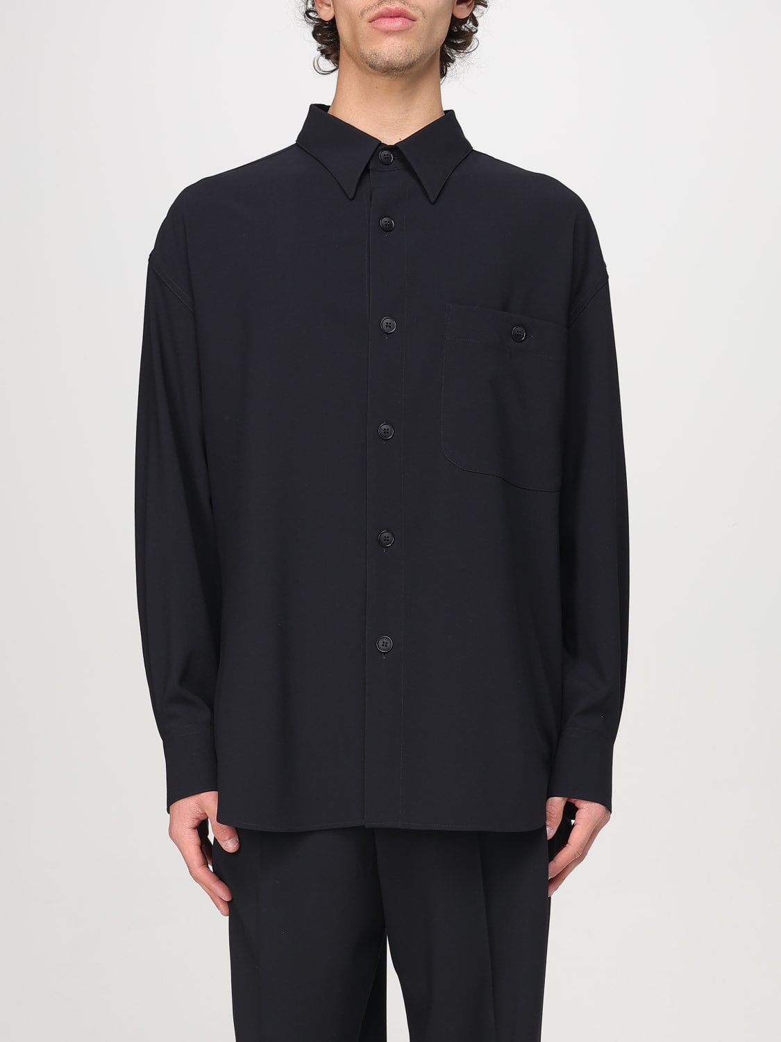 専用✨イタリア製 GIORGIO ARMANI ベロアシャツ ダークグリーン M GIORGIO ARMANI：シャツ メンズ - ブルー | GIGLIO.COM