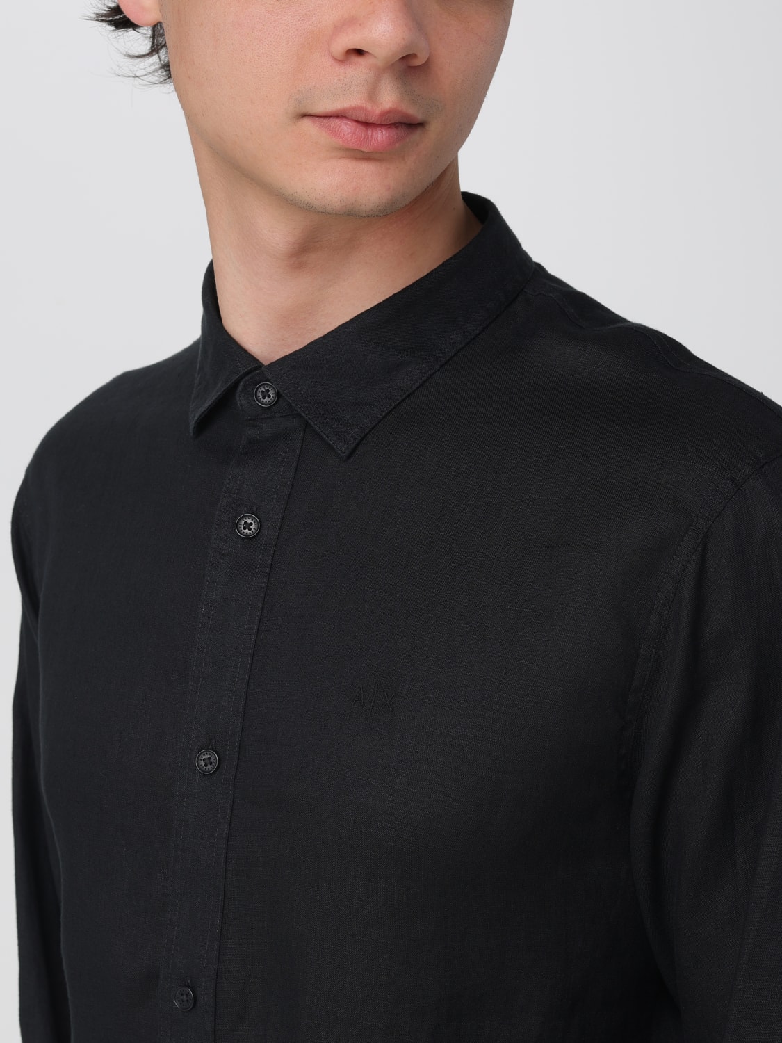 ARMANI EXCHANGE CAMICIA: Camicia Armani Exchange in lino , Nero - Img 3