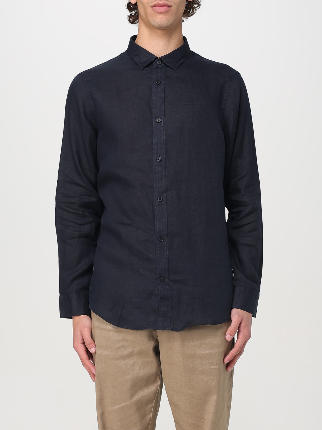ARMANI EXCHANGE CAMICIA: Camicia Armani Exchange in lino , Blue - Img 1