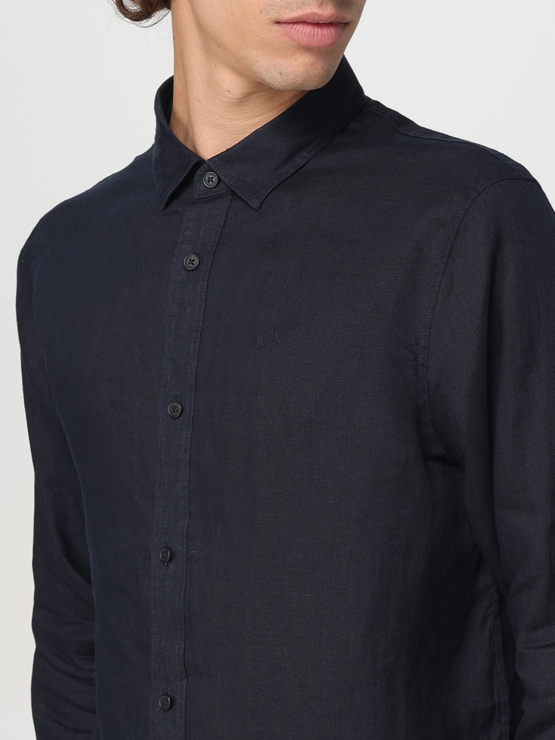 ARMANI EXCHANGE CAMICIA: Camicia Armani Exchange in lino , Blue - Img 3