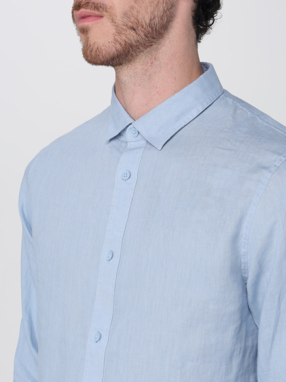 ARMANI EXCHANGE CAMICIA: Camicia Armani Exchange in lino , Celeste - Img 3