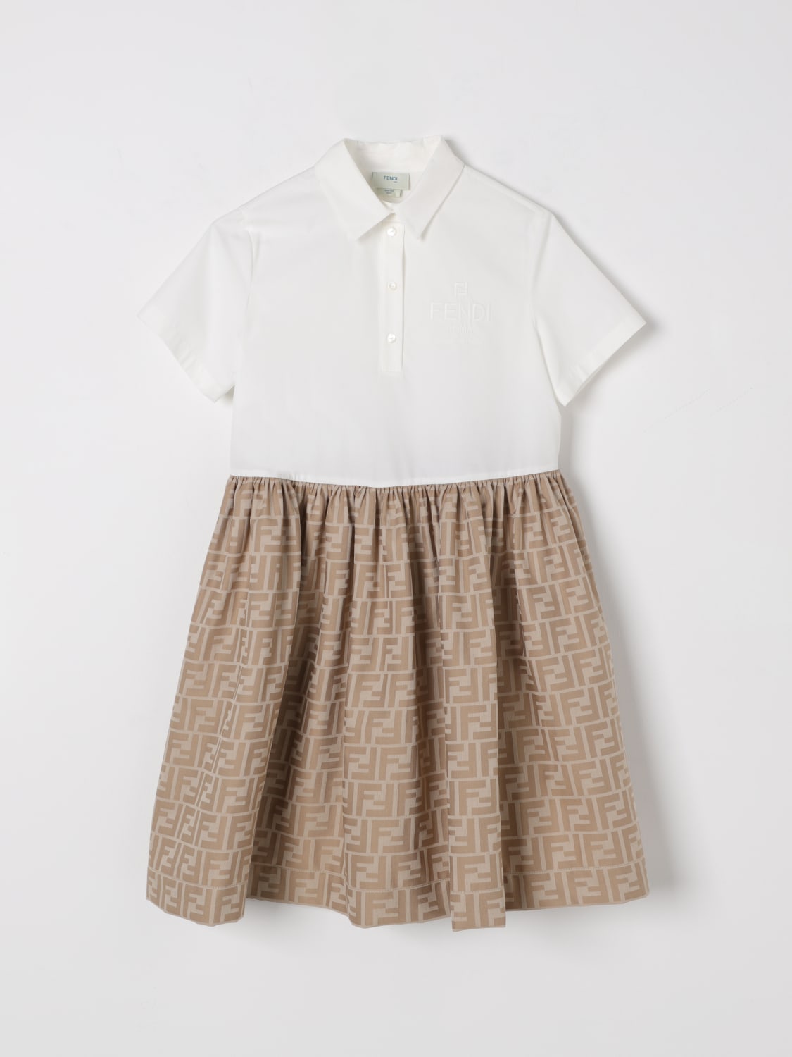 FENDI DRESS: Dress kids Fendi, Beige - Img 1
