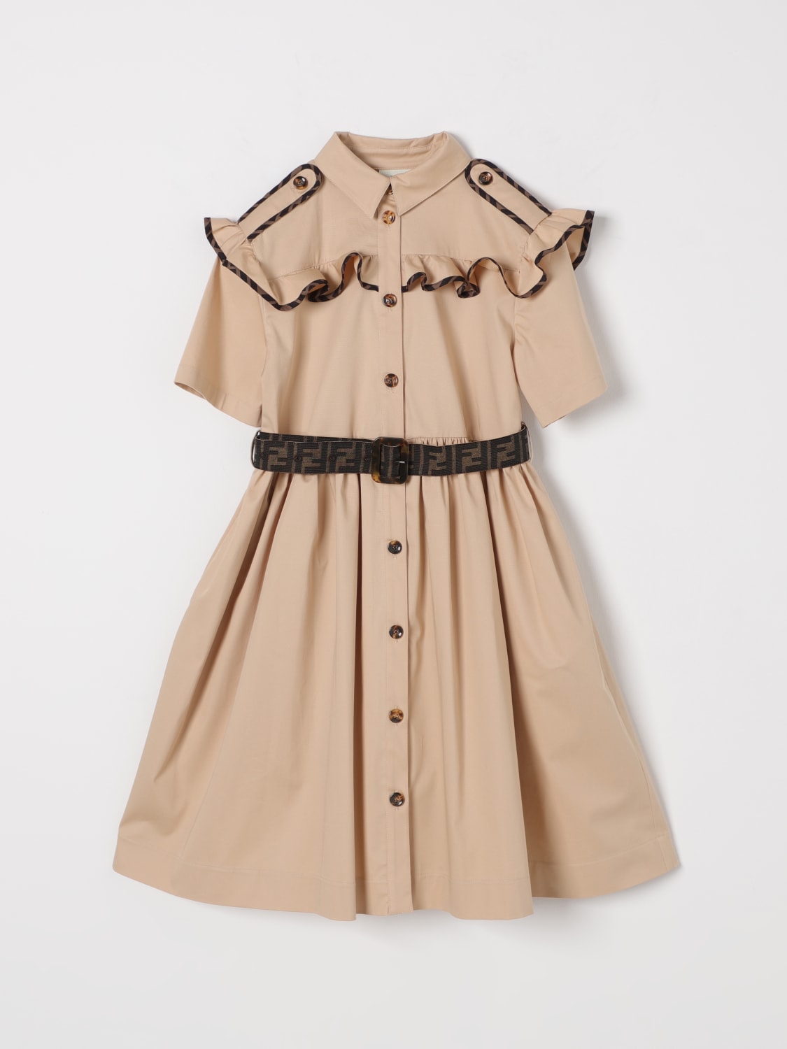 FENDI KLEID: Kleid kinder Fendi, Beige - Img 1