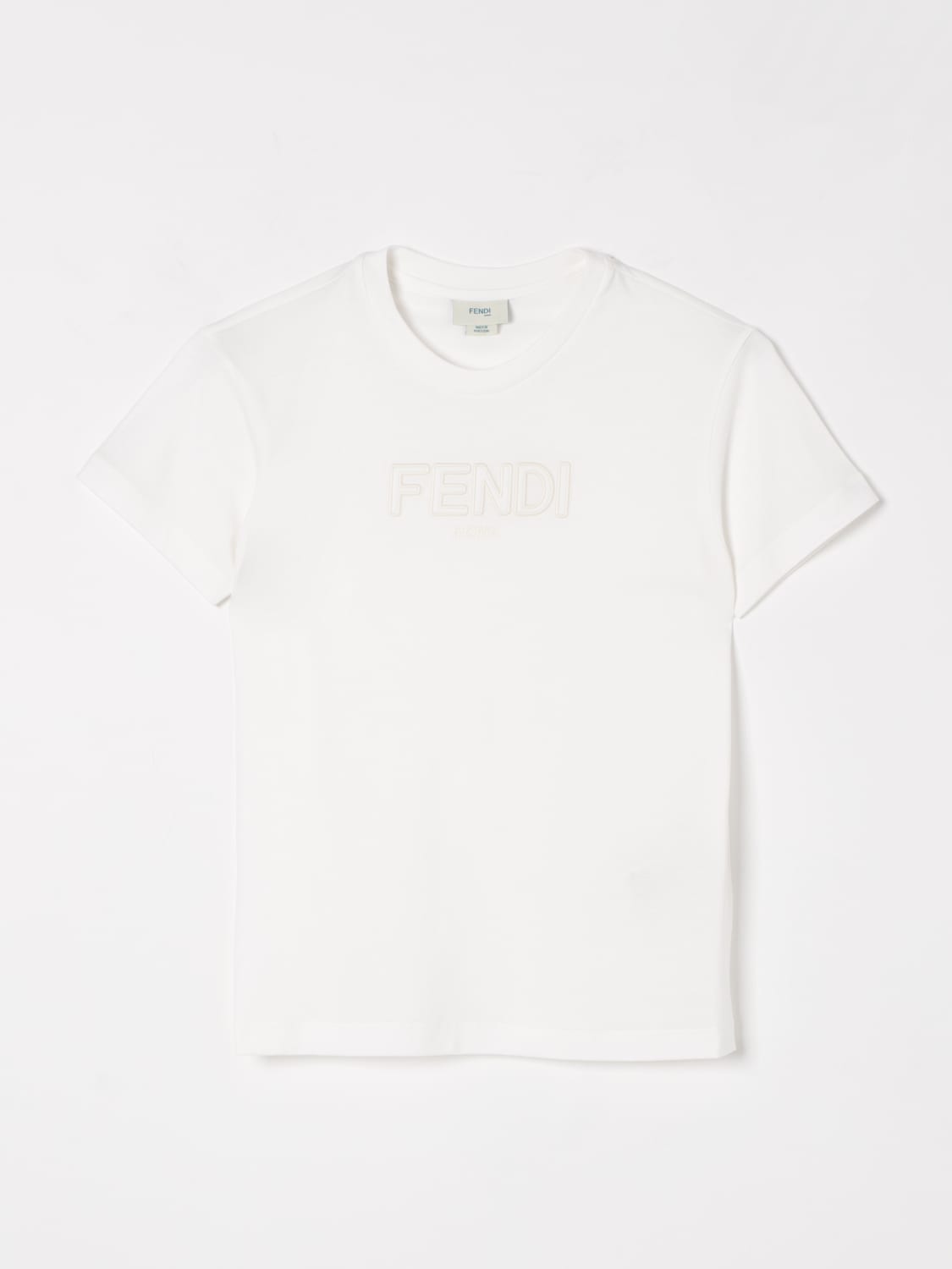 FENDI T-SHIRT: T-shirt kids Fendi, White - Img 1