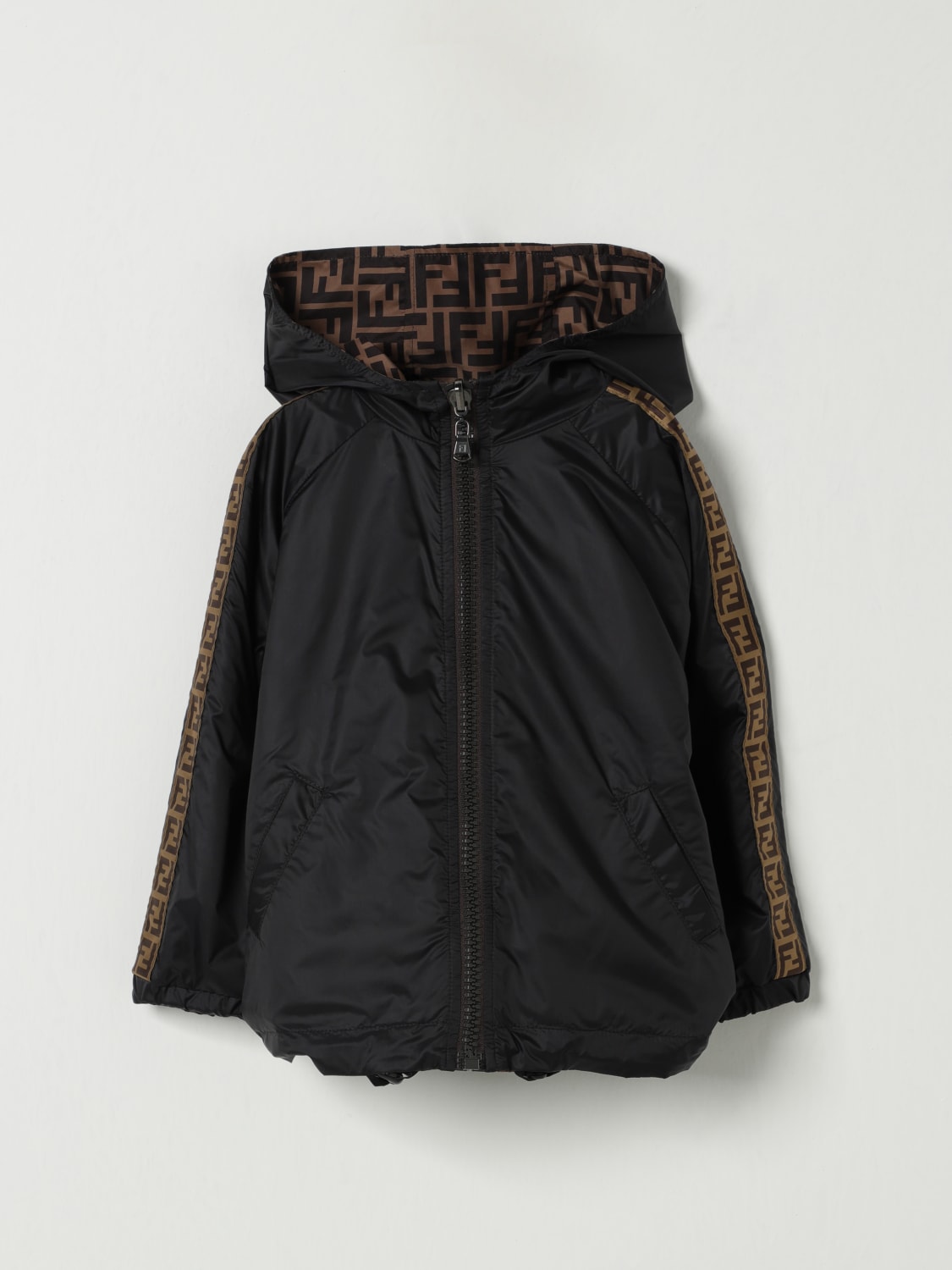 ブルゾン Fendi Giacca A Vento Con Cappuccio Blouson Fabric Brown | Fendi