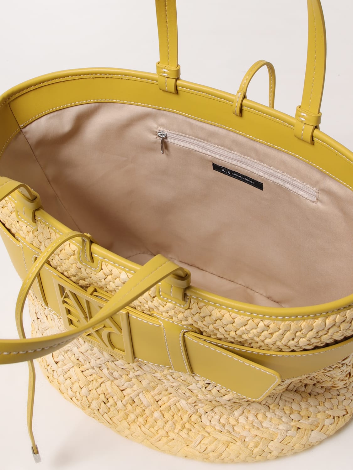 ARMANI EXCHANGE SAC CABAS: Sac porté épaule femme Armani Exchange, Jaune - Img 3