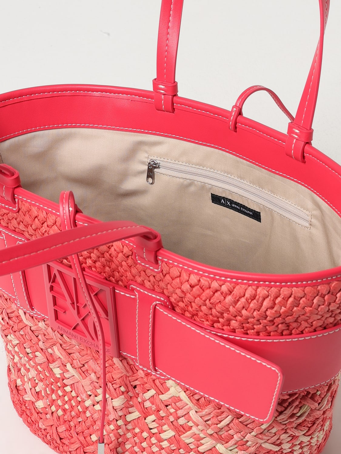 ARMANI EXCHANGE TOTE BAG: Shoulder bag woman Armani Exchange, Coral - Img 3