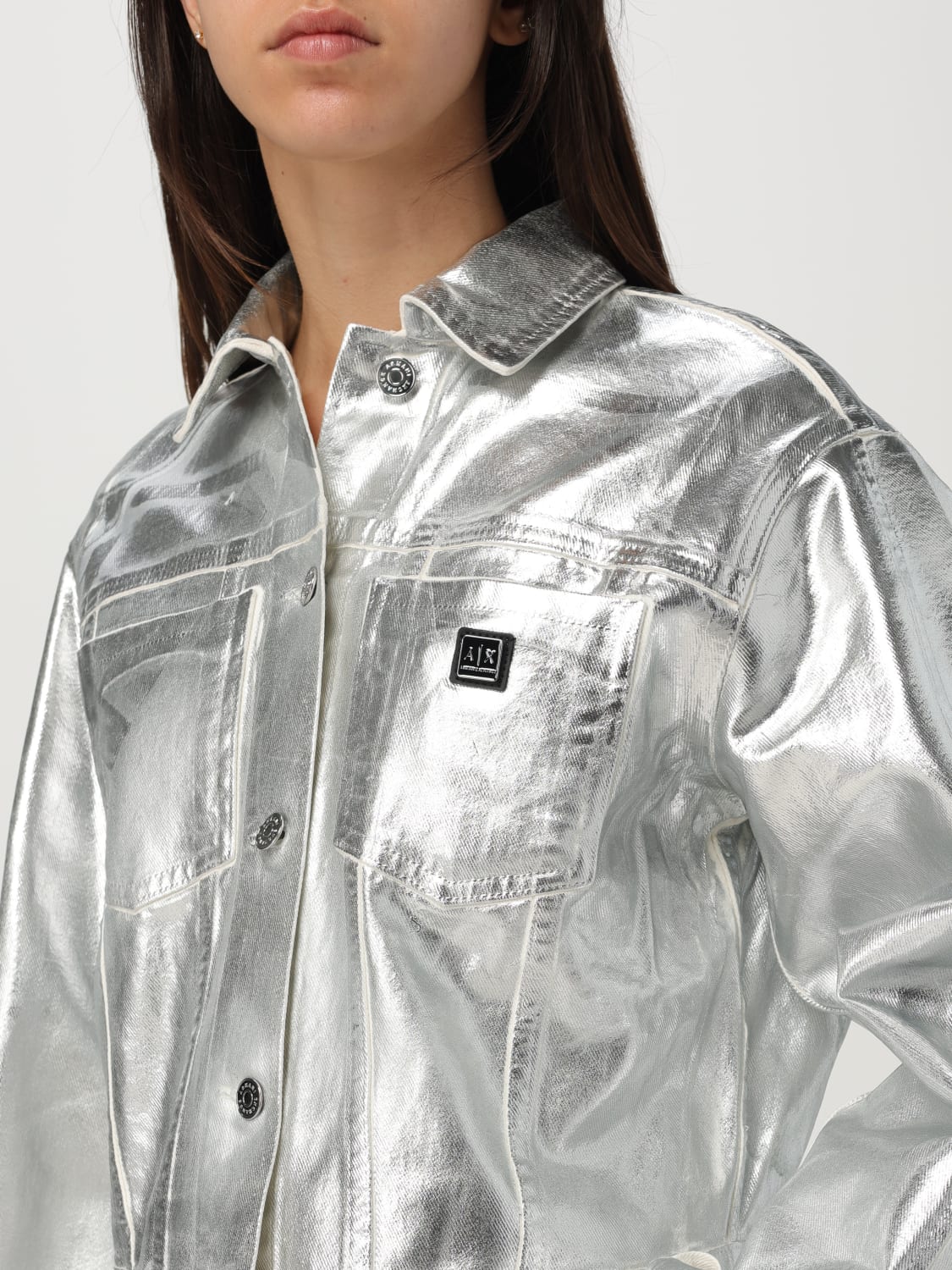 ジャケット ARMANI EXCHANGE Woman Jacket Silver XW000098AF10836 M8047 ARMANI EXCHANGE: Jacket woman - Silver | Armani Exchange