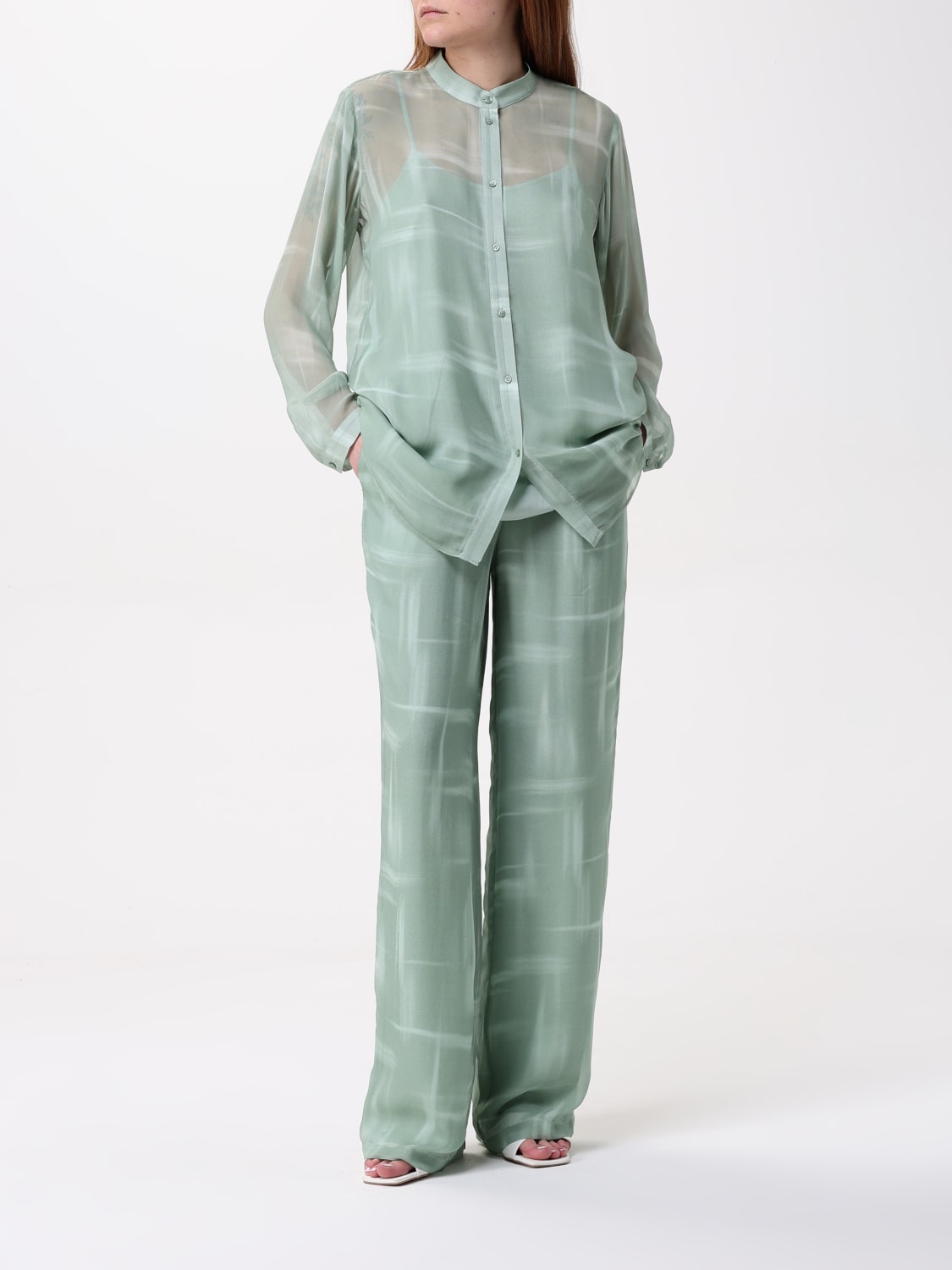 ARMANI EXCHANGE PANTALONE: Pantalone Armani Exchange in viscosa stampata , Verde - Img 2