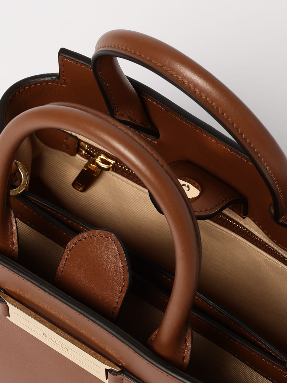 BALLY BORSA MINI: Borsa Deco Small Bally in pelle , Marrone - Img 5