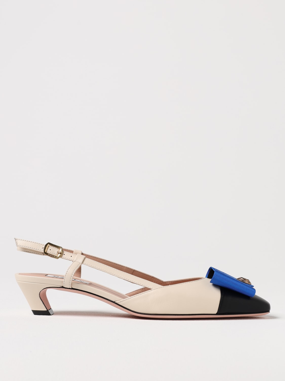 BALLY DÉCOLLETÉ: Slingback B-Bow Bally in pelle, Naturale - Img 1