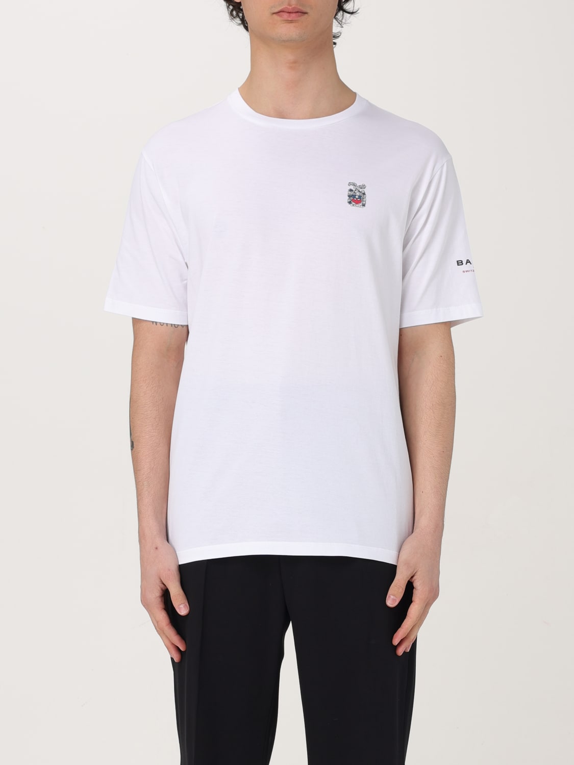 BALLY T-SHIRT: T-shirt in cotone con logo Bally, Bianco - Img 1