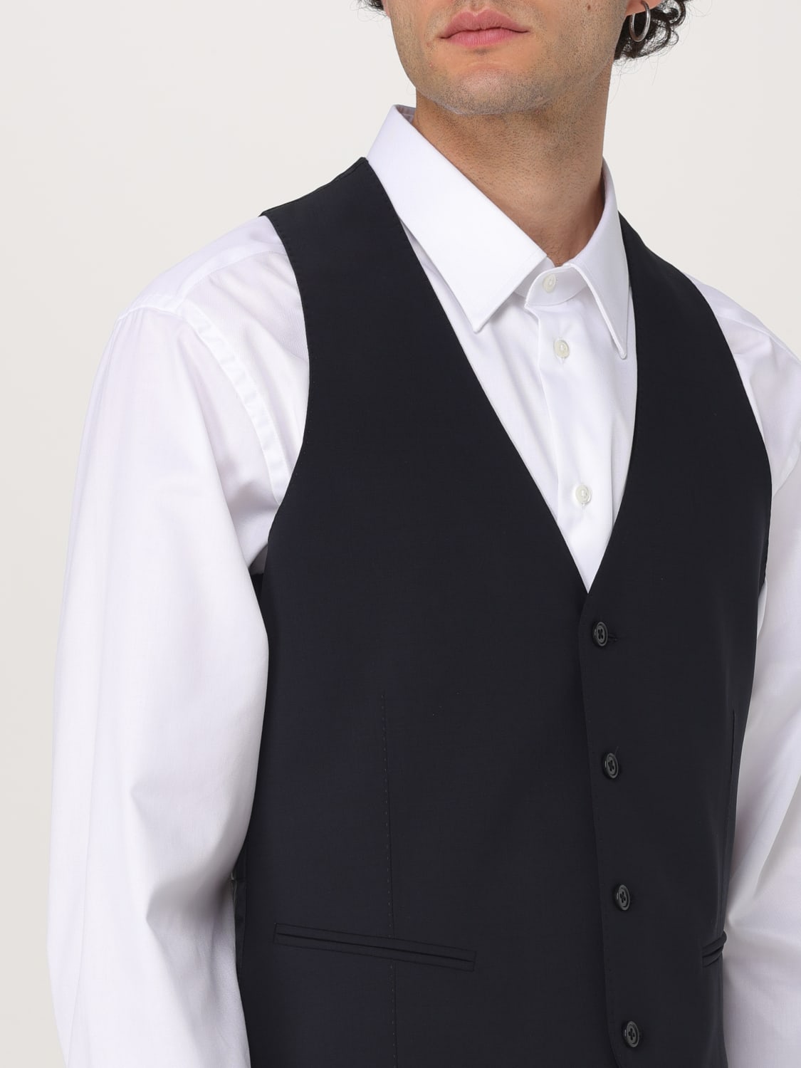 EMPORIO ARMANI 西装马甲: 西装马甲 男士 Emporio Armani, 海军蓝 - Img 5