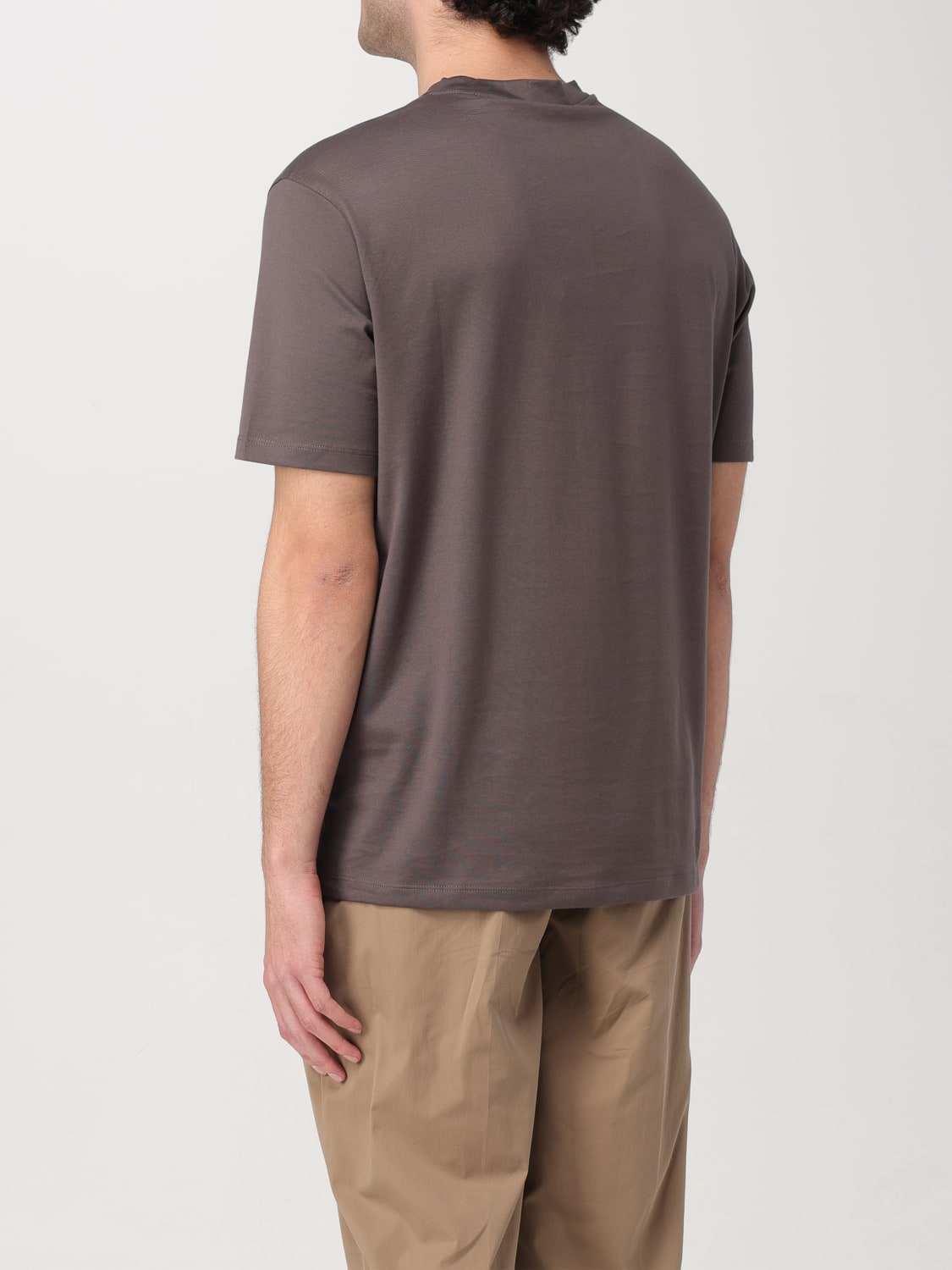 EMPORIO ARMANI T-SHIRT: T-shirt Emporio Armani in cotone , Marrone - Img 2