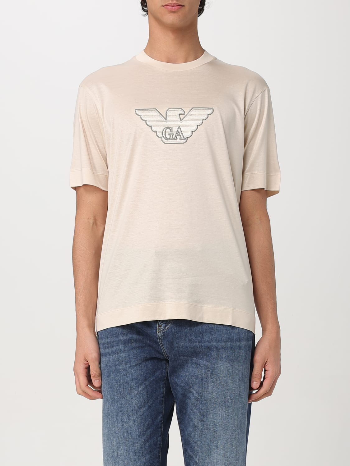 Tシャツ・カットソー EMPORIO ARMANI Men T-shirt Yellow Cream EM001033AF10017 EMPORIO ARMANI: T-shirt men - Yellow Cream | Emporio Armani