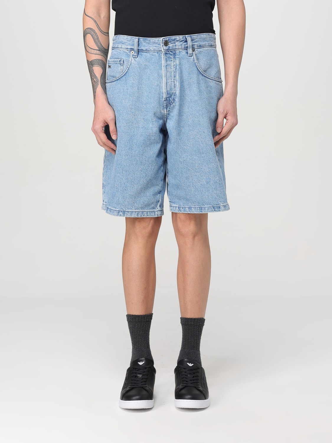 EMPORIO ARMANI PANTALONCINO: Pantaloncino Emporio Armani in denim , Denim - Img 1