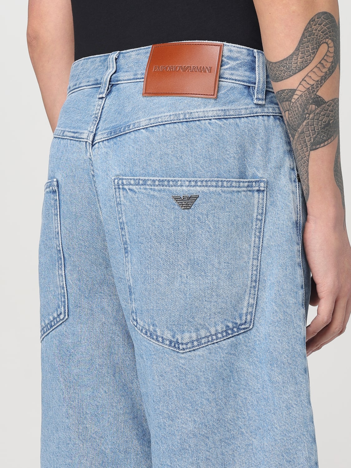EMPORIO ARMANI PANTALONCINO: Pantaloncino Emporio Armani in denim , Denim - Img 3
