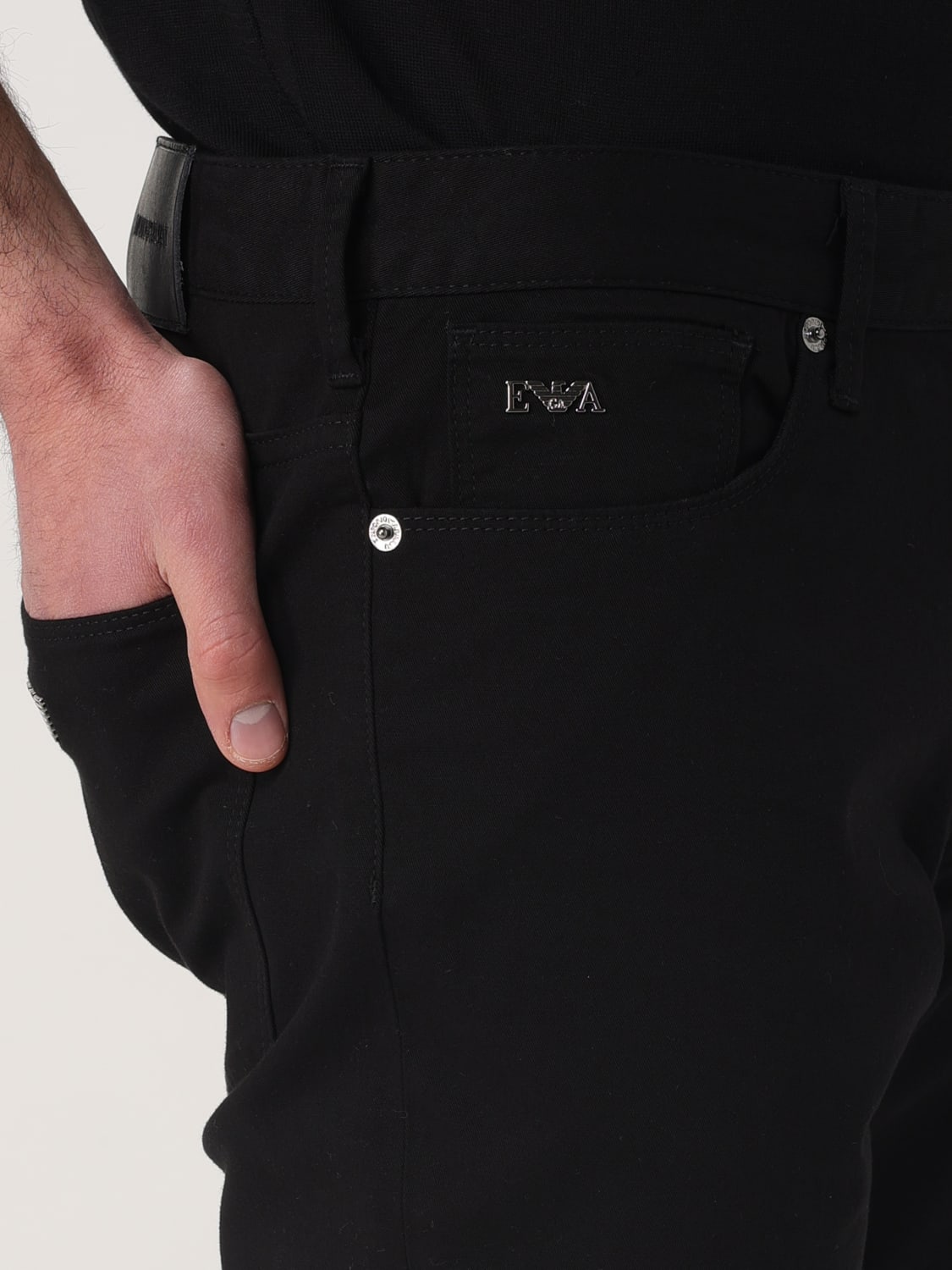 EMPORIO ARMANI JEANS: Pants men Emporio Armani, Black - Img 3