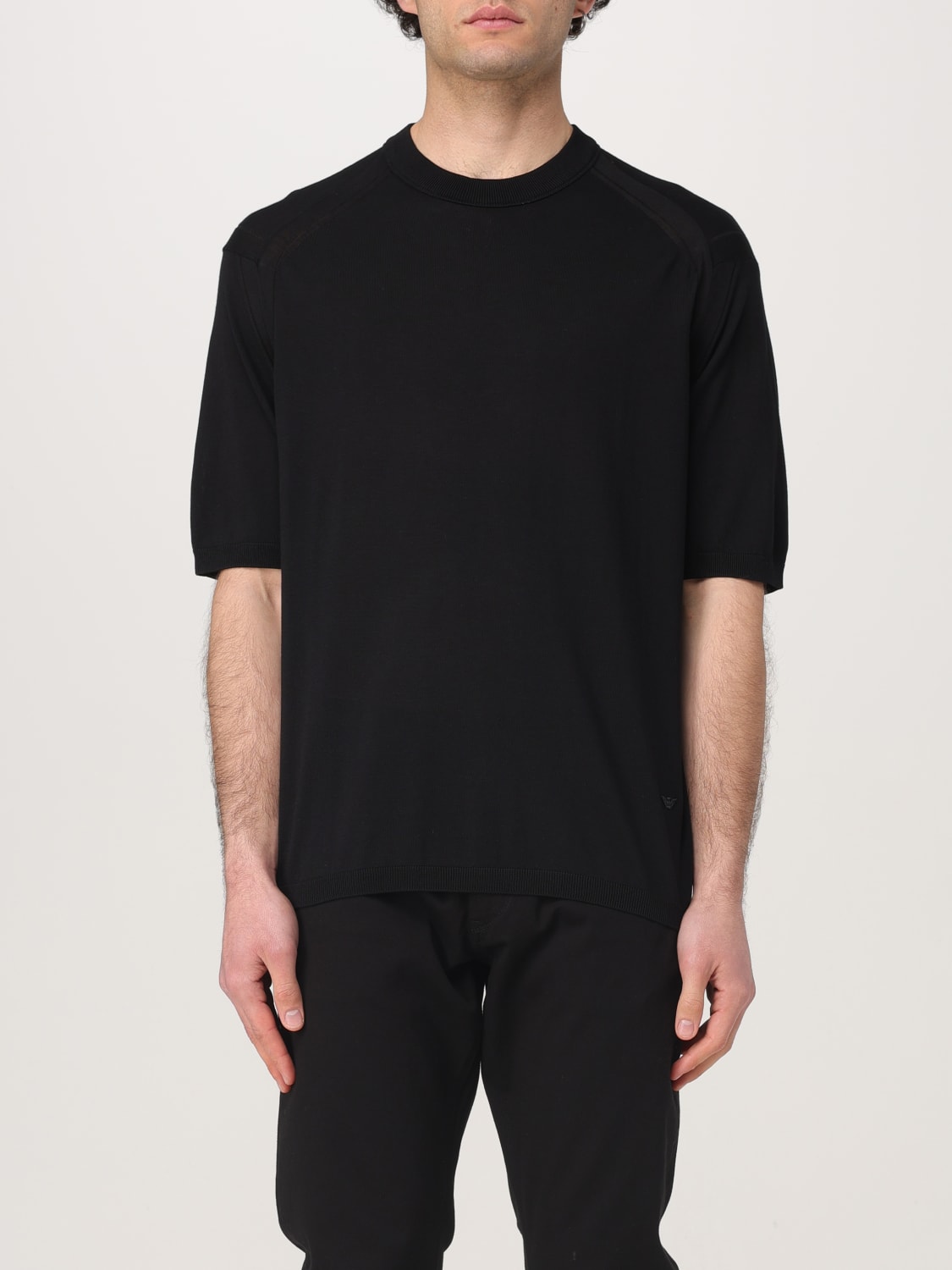 EMPORIO ARMANI ФУТБОЛКА: Свитер Мужское Emporio Armani, Черный - Img 1