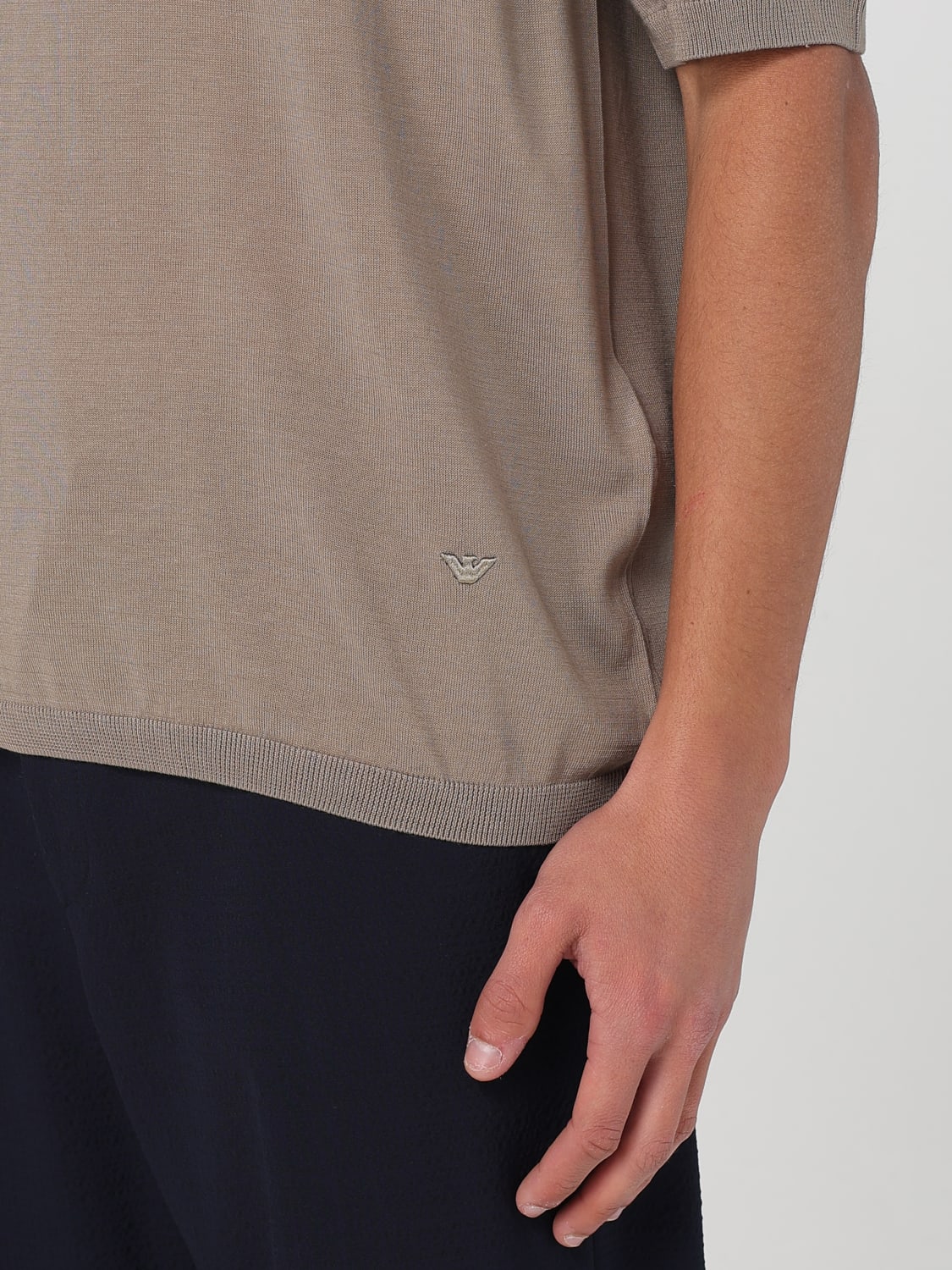 EMPORIO ARMANI T-SHIRT: Emporio Armani cotton blend t-shirt, Brown - Img 3