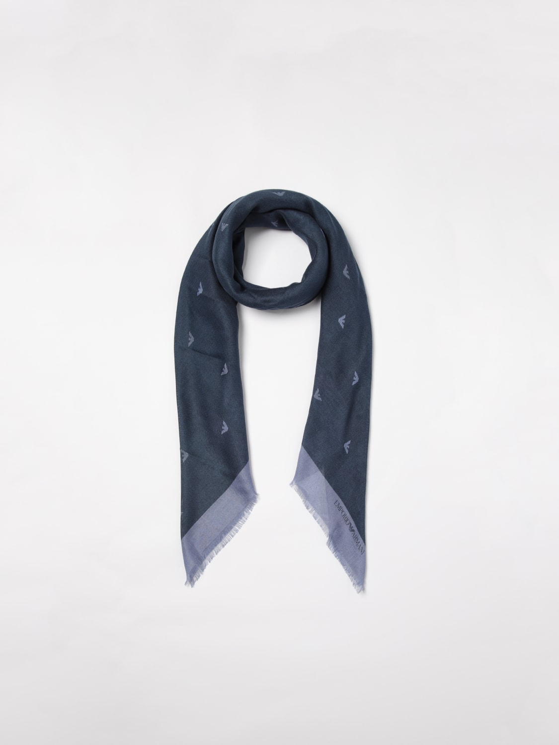EMPORIO ARMANI SCARF: Neck scarf men Emporio Armani, Blue - Img 2