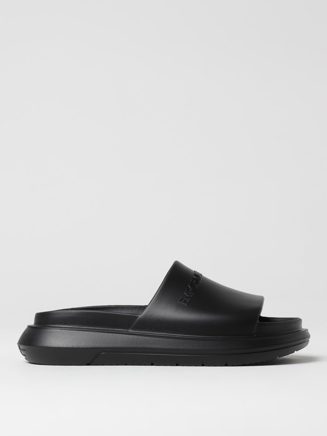 ※交渉可 EMPORIO ARMANI ブラック フラットシューズ EMPORIO ARMANI:シューズ メンズ - ブラック | GIGLIO.COM