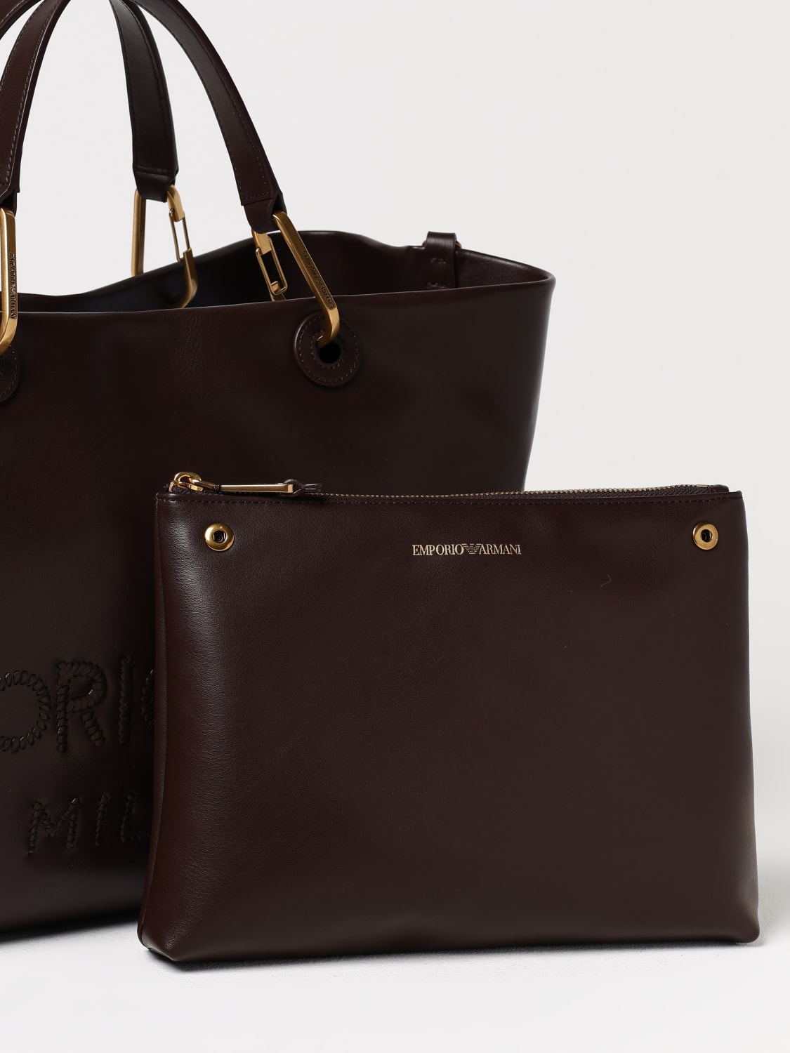 トートバッグ EMPORIO ARMANI Woman Tote bags Black EW000360AF13792 UC001 Shopper bag with allover embossed logo | Armani Exchange