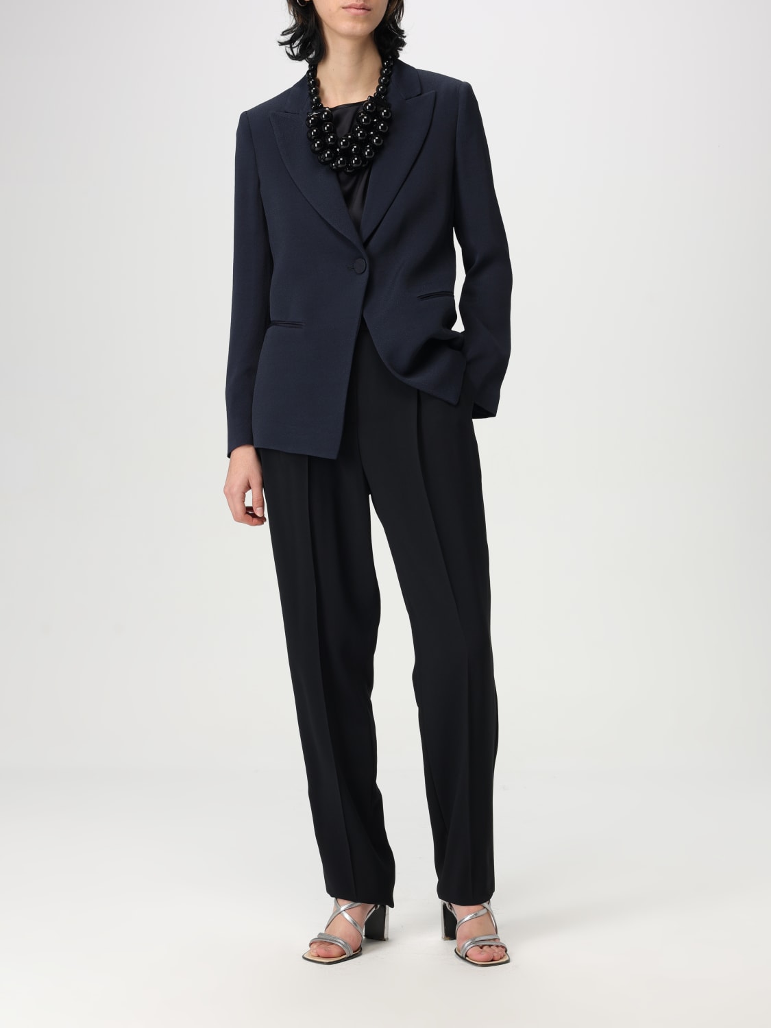 EMPORIO ARMANI BLAZER: Blazer Emporio Armani in crêpe , Blue - Img 2