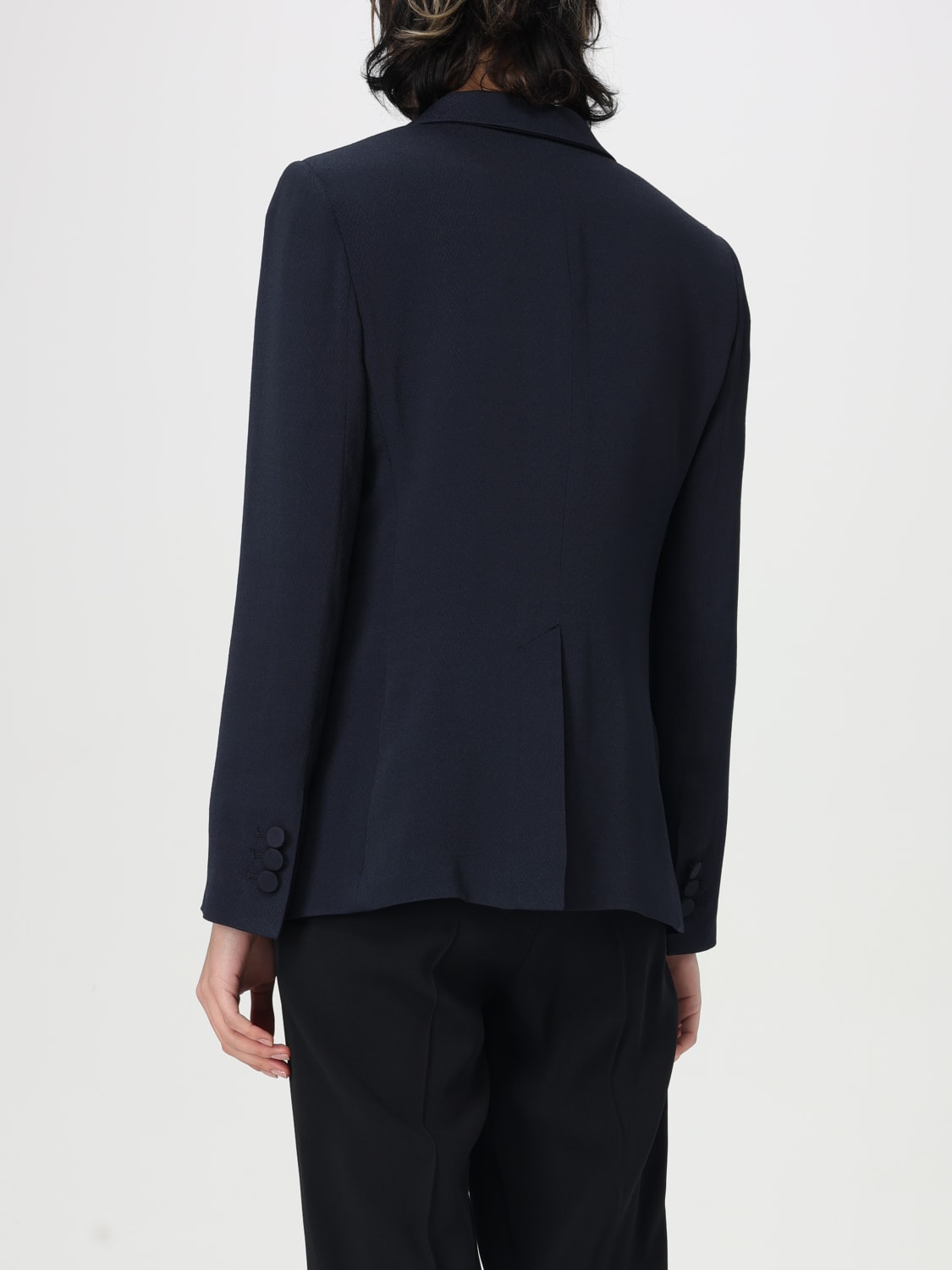 EMPORIO ARMANI BLAZER: Blazer Emporio Armani in crêpe , Blue - Img 3
