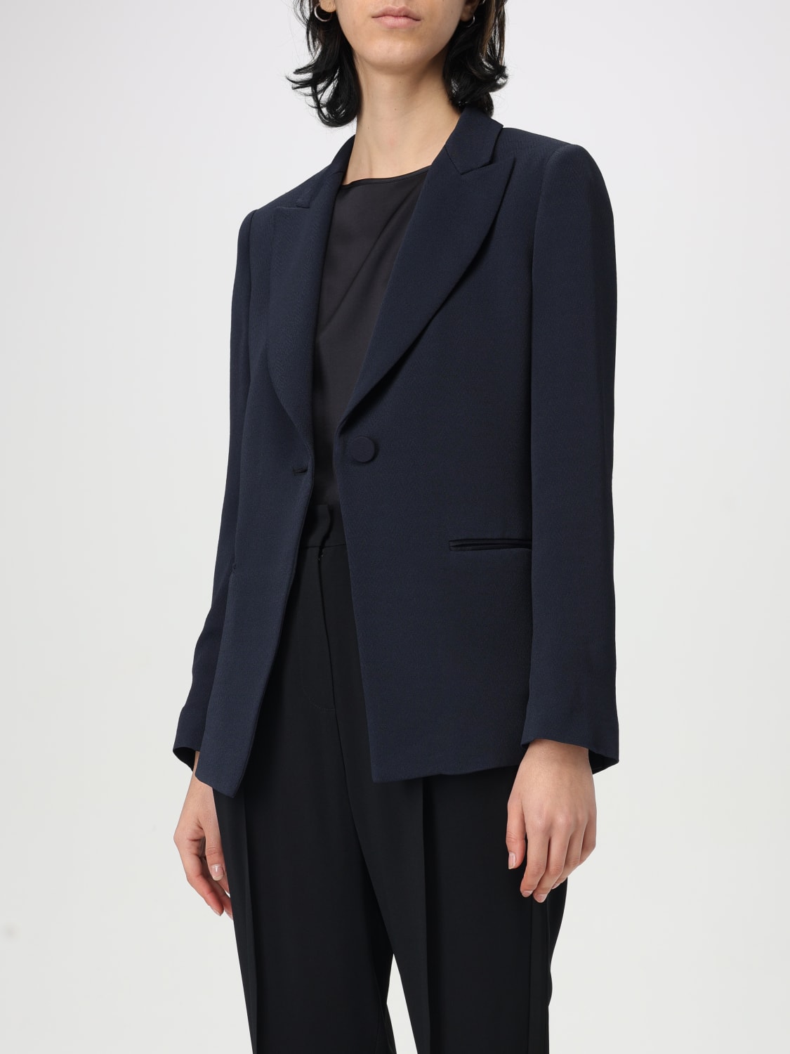 EMPORIO ARMANI BLAZER: Blazer Emporio Armani in crêpe , Blue - Img 4