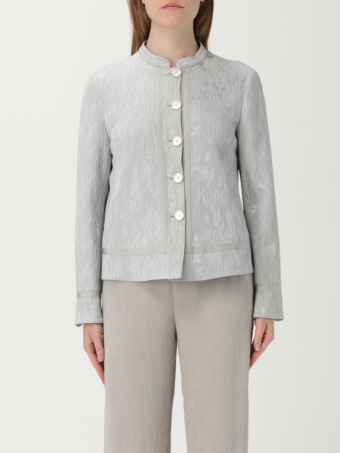 アウターその他 EMPORIO ARMANI Woman Blazer Pearl EW000976TE12238 F8024 EMPORIO ARMANI: Blazer woman - Pearl | Emporio Armani blazer