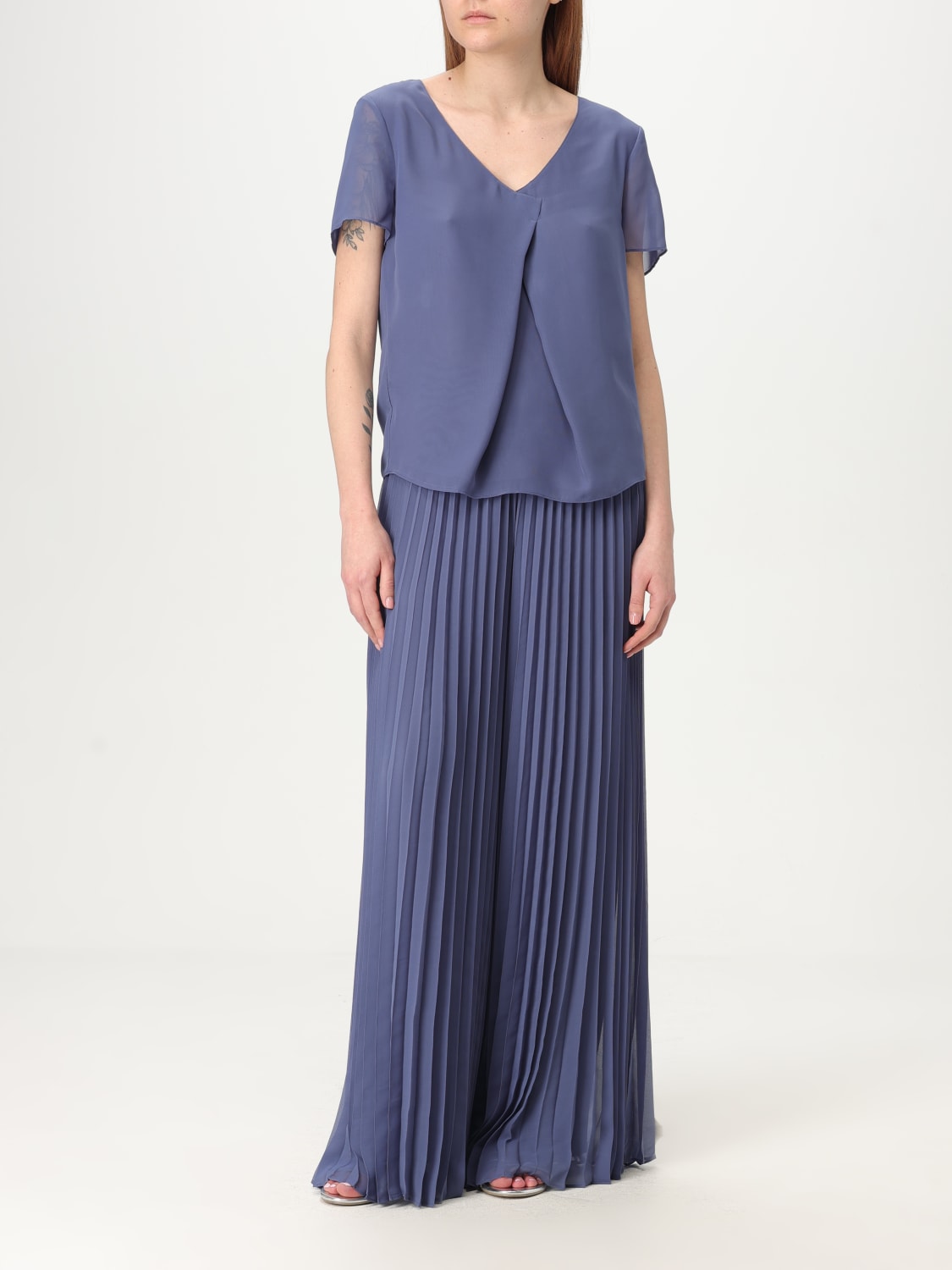 パンツ EMPORIO ARMANI Woman Pants Natural EW000840AF10209 U8011 EMPORIO ARMANI: Pants woman - Blue 2 | Emporio Armani pants