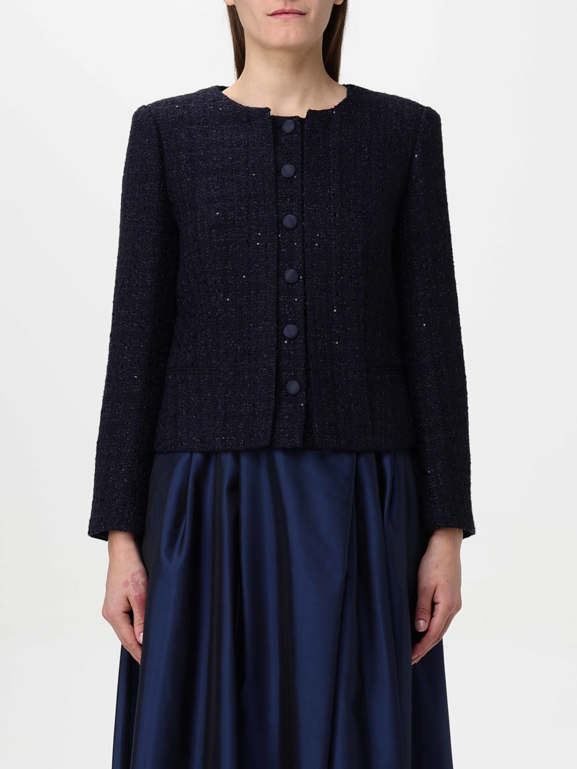 ジャケット EMPORIO ARMANI Woman Jacket Blue EW000860AF12520 UB115 EMPORIO ARMANI: women's jacket - Blue | Emporio Armani