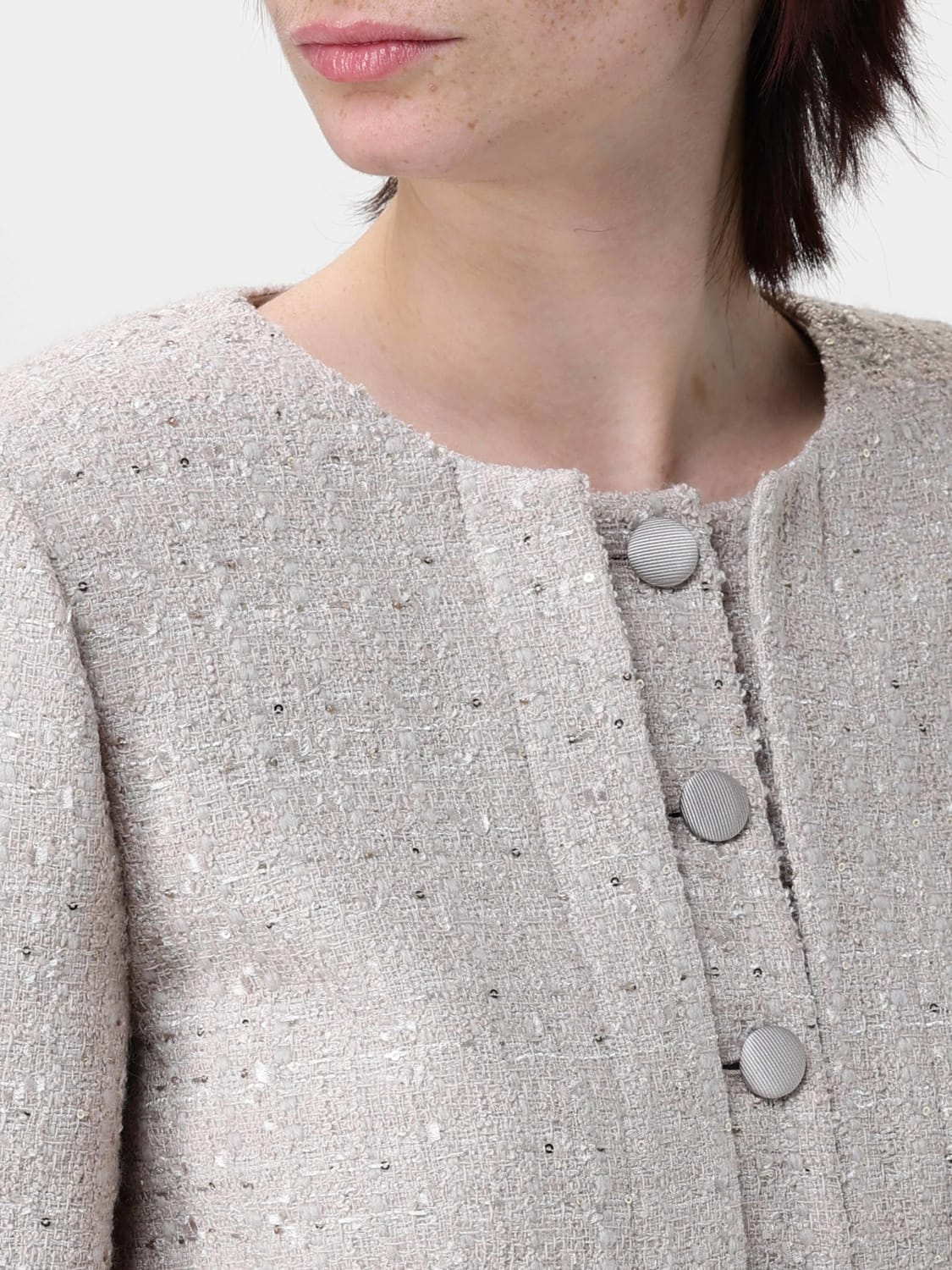 ジャケット EMPORIO ARMANI Woman Jacket Natural EW000860AF12520 U8020 EMPORIO ARMANI: Blazer woman - Natural | Emporio Armani
