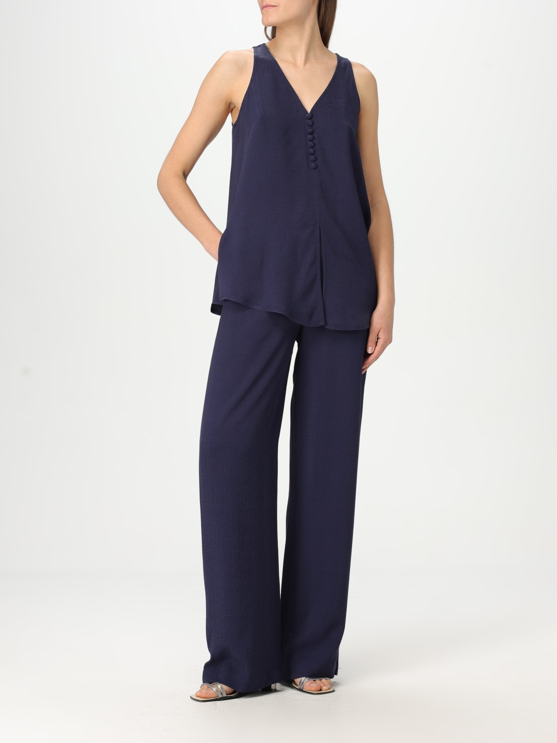EMPORIO ARMANI PANTALONE: Pantalone Emporio Armani in viscosa , Blue - Img 2