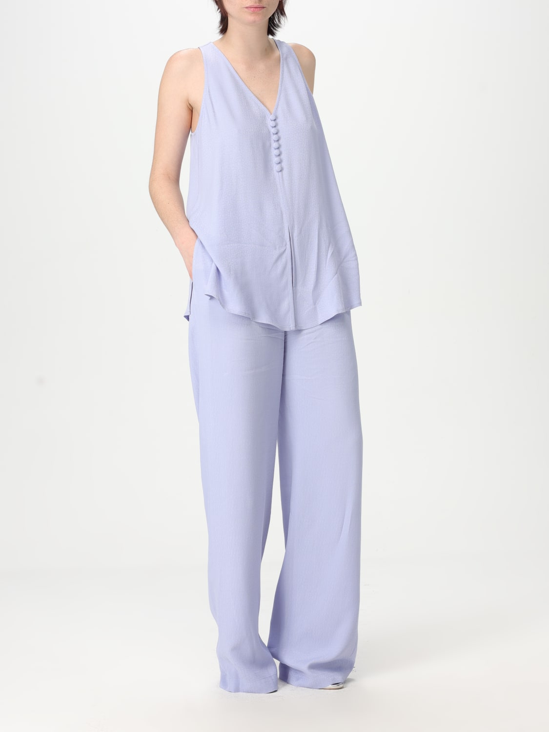 EMPORIO ARMANI PANTALONE: Pantalone Emporio Armani in viscosa , Lilla - Img 2