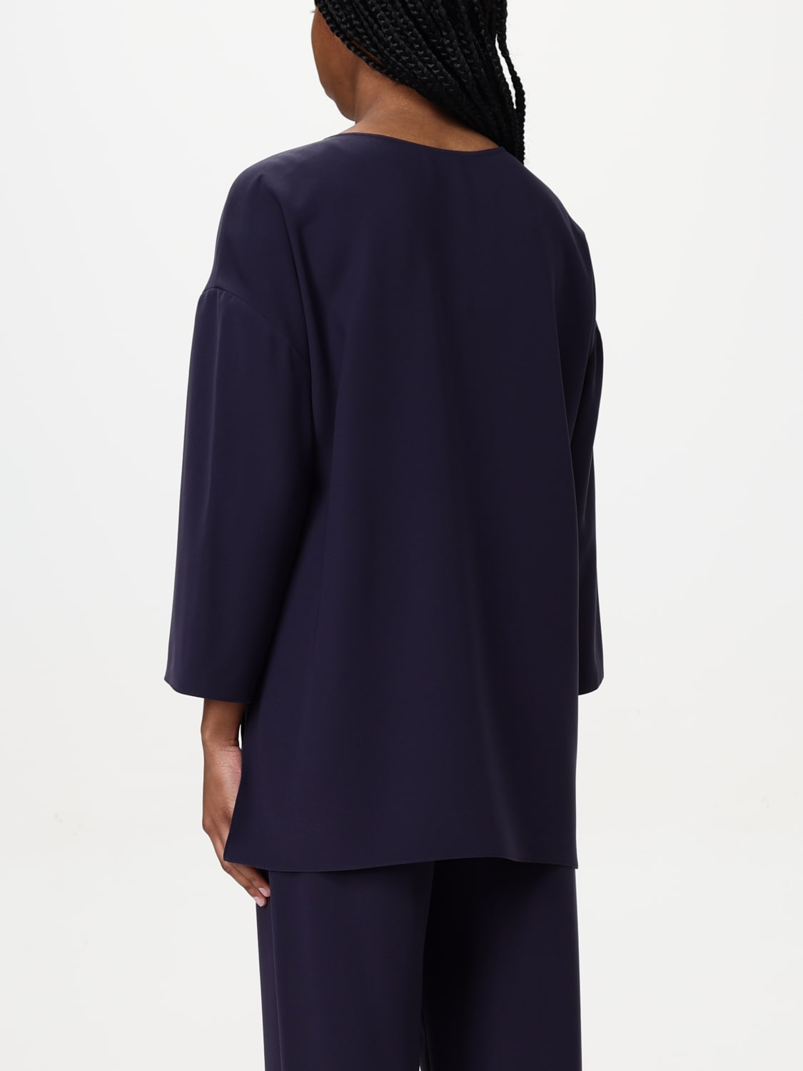 EMPORIO ARMANI TOP: Blusa Emporio Armani in crêpe , Blue - Img 3