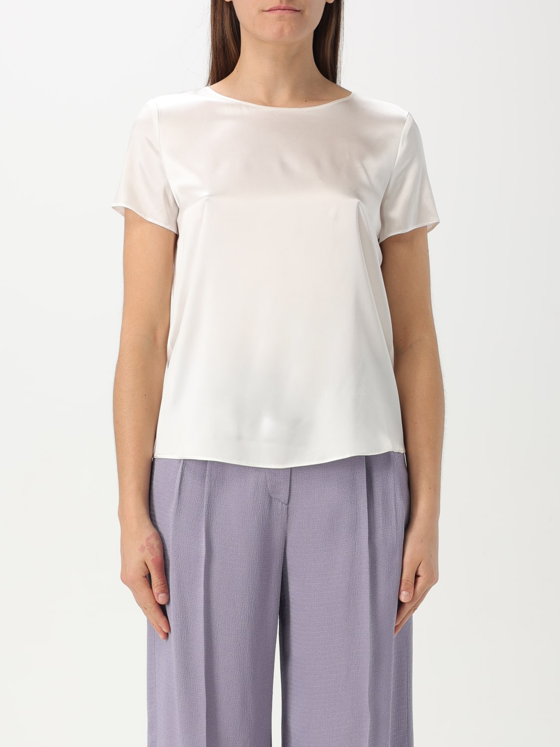 EMPORIO ARMANI TOP: Blusa Emporio Armani in seta , Bianco - Img 1