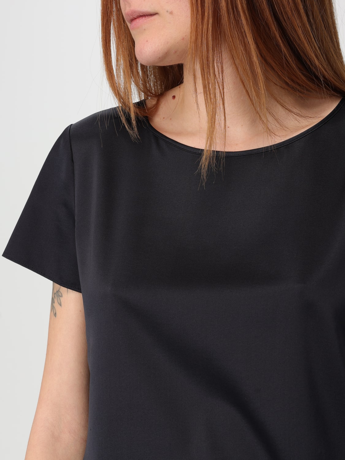 EMPORIO ARMANI TOP E BLUSE: Blusa Emporio Armani in seta , Blue - Img 3