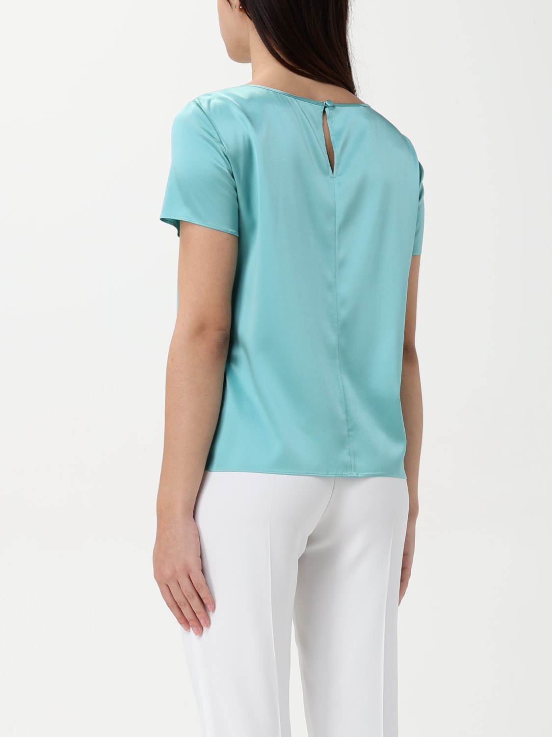 EMPORIO ARMANI TOP: Blusa Emporio Armani in seta , Verde - Img 2