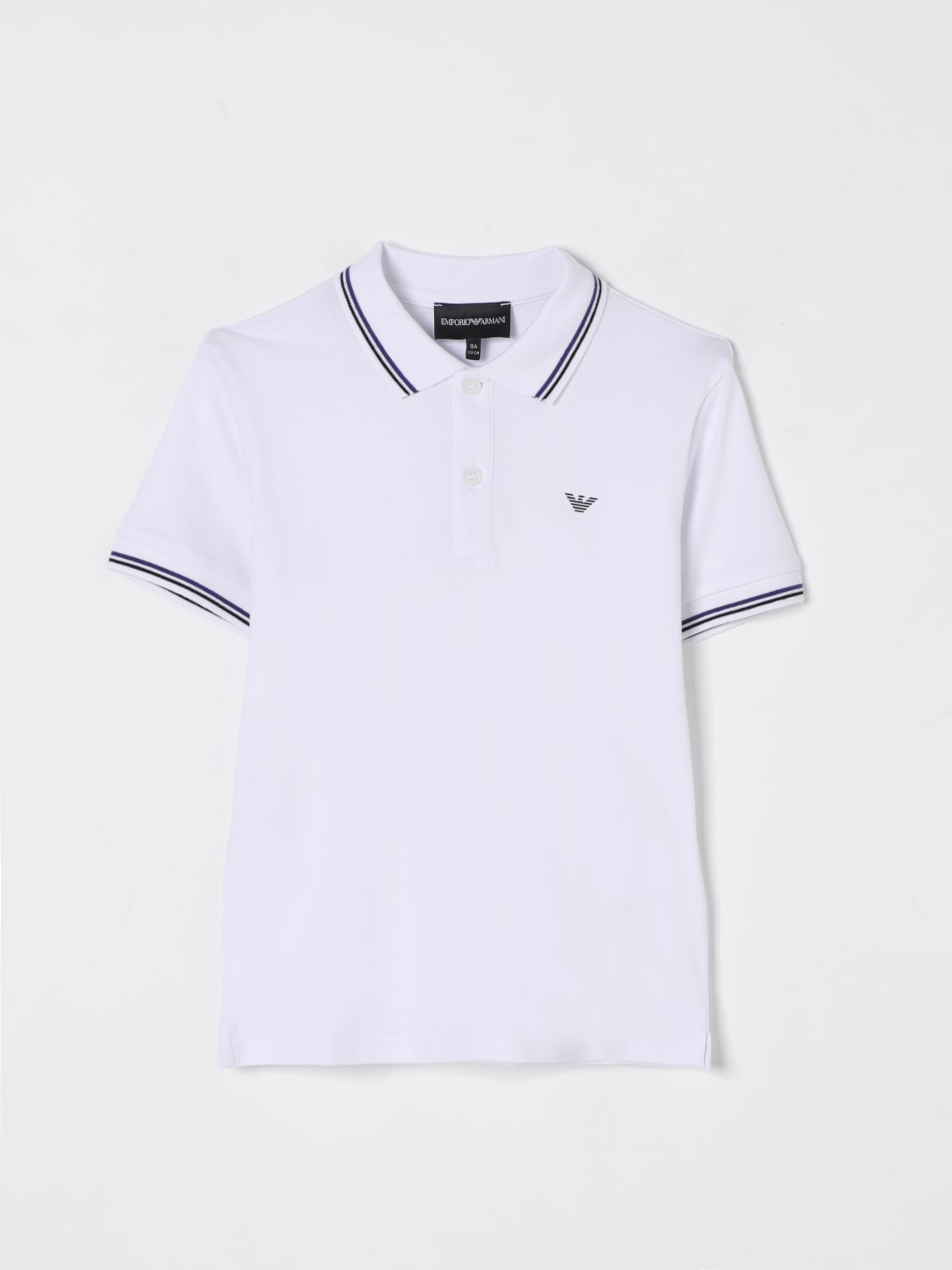EMPORIO ARMANI POLO: Polo in cotone con logo Emporio Armani, Bianco - Img 1