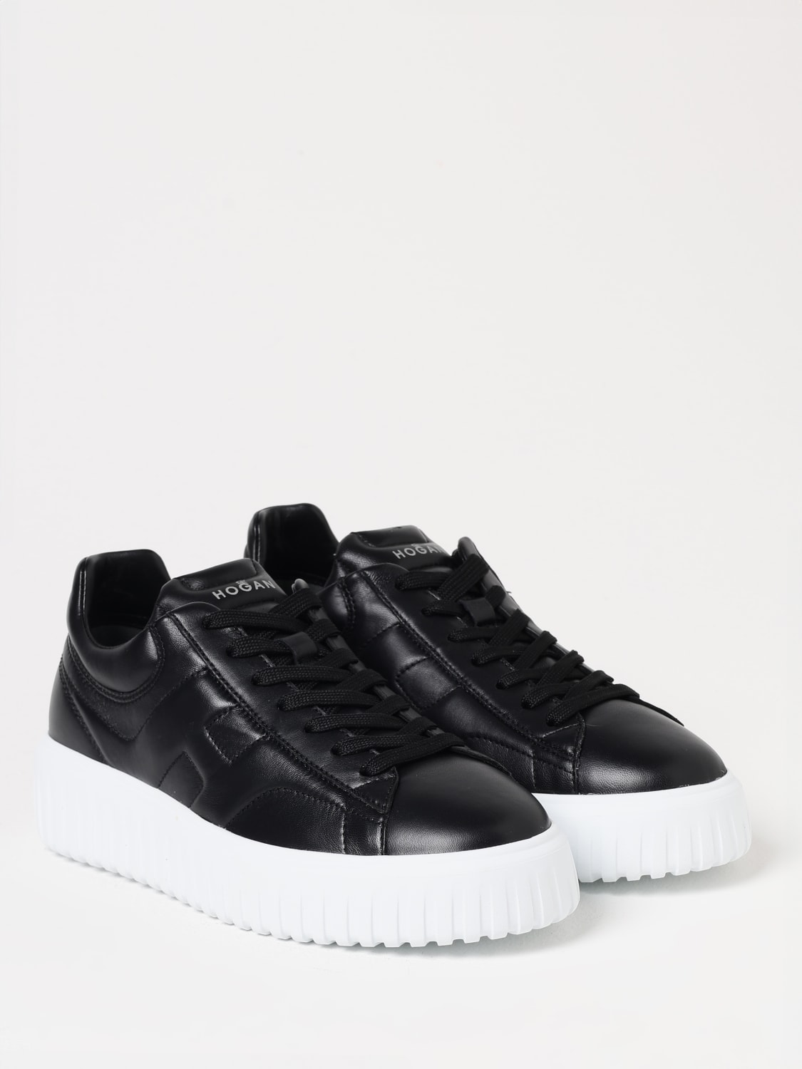 スニーカー HOGAN Men Sneakers HXM6450FE91LE90001 Black Sneakers Hogan H-Stripes WHITE, BLACK for Man