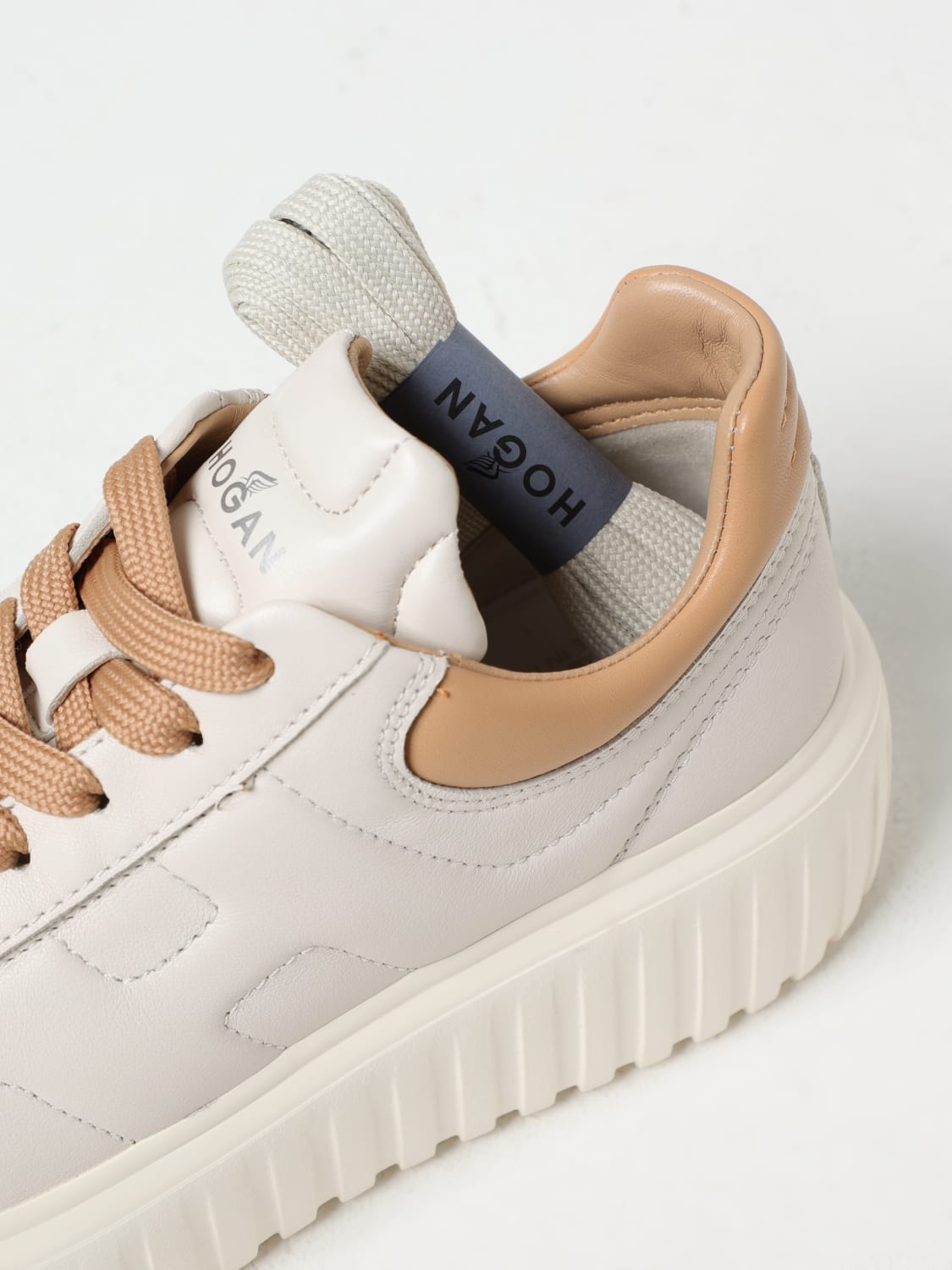 スニーカー HOGAN Women Sneakers HXW6450FC60LE90CA9 Beige Sneakers Hogan H-Stripes IVORY, BROWN for Woman