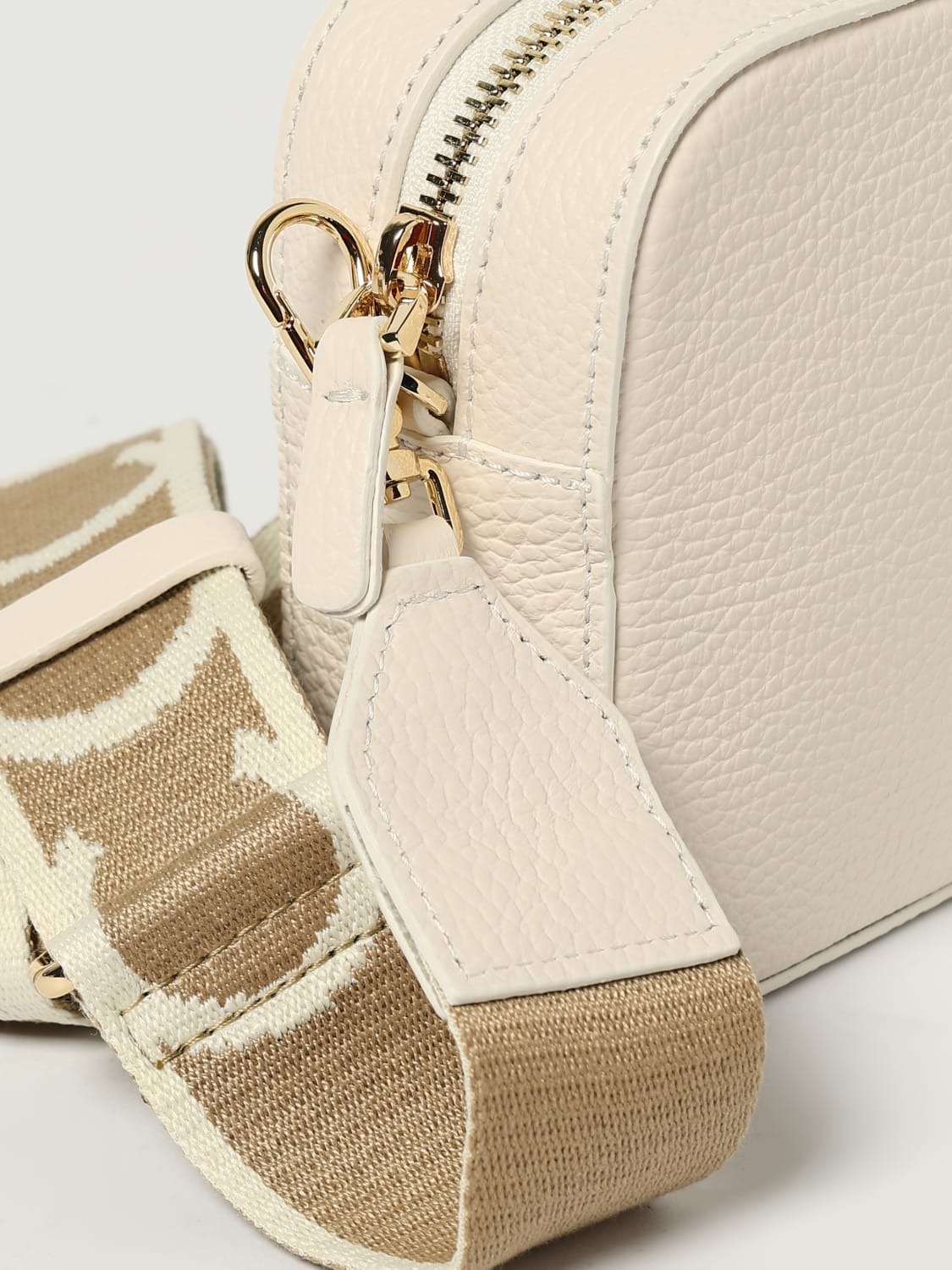 COCCINELLE BORSA MINI: Borsa Tebe Small Coccinelle in pelle a grana, Bianco - Img 3