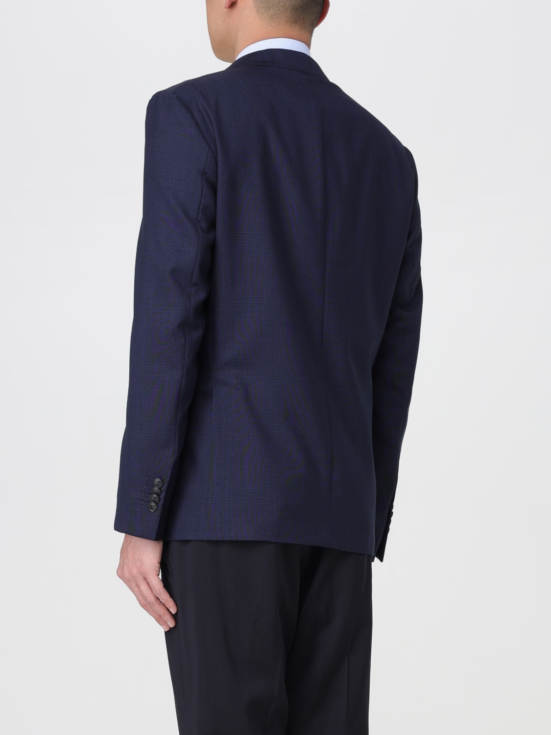 FAY GIACCA: Blazer classico Fay in misto lino , Blue - Img 2
